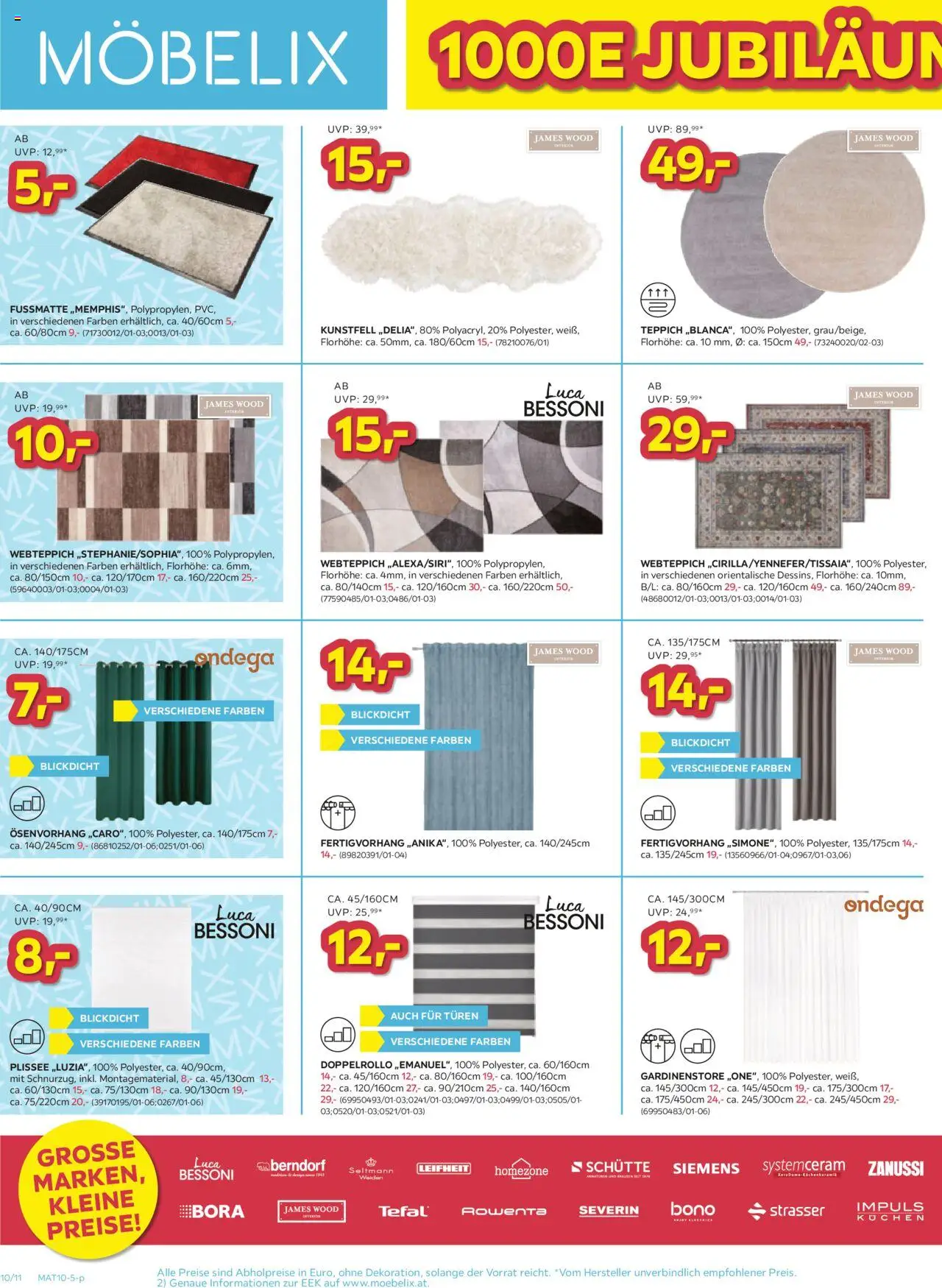Möbelix Angebote gültig ab 07.10.2025 | Seite: 10 | Produkte: Teppich