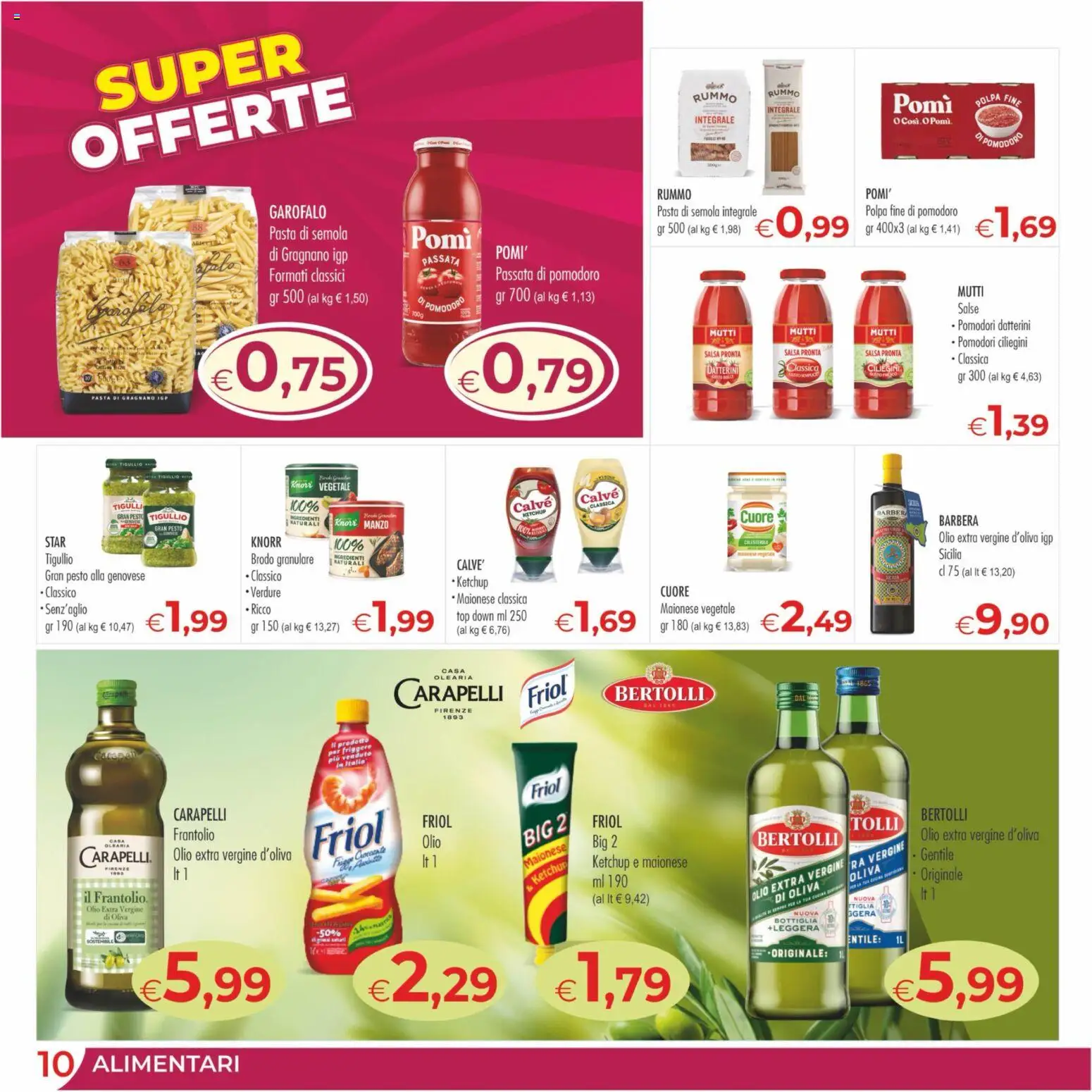 Volantino MerSi Supermercati del 08.04.2026 | Pagina: 10 | Prodotti: Olio, Pomodori, Passata di pomodoro, Olio extra vergine