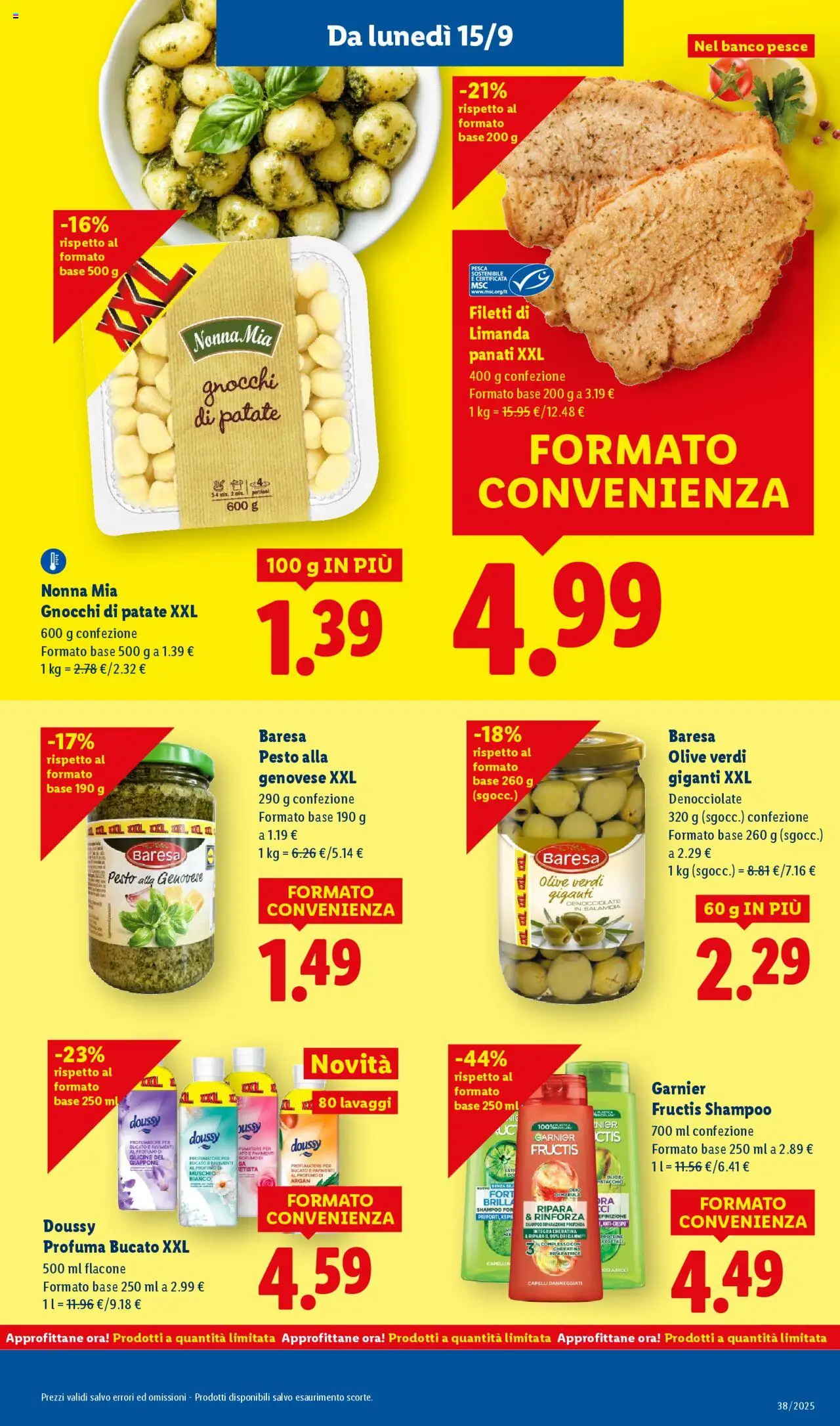 Volantino Lidl del 15.09.2025 | Pagina: 13 | Prodotti: Shampoo, Pesca, Pesto, Gnocchi