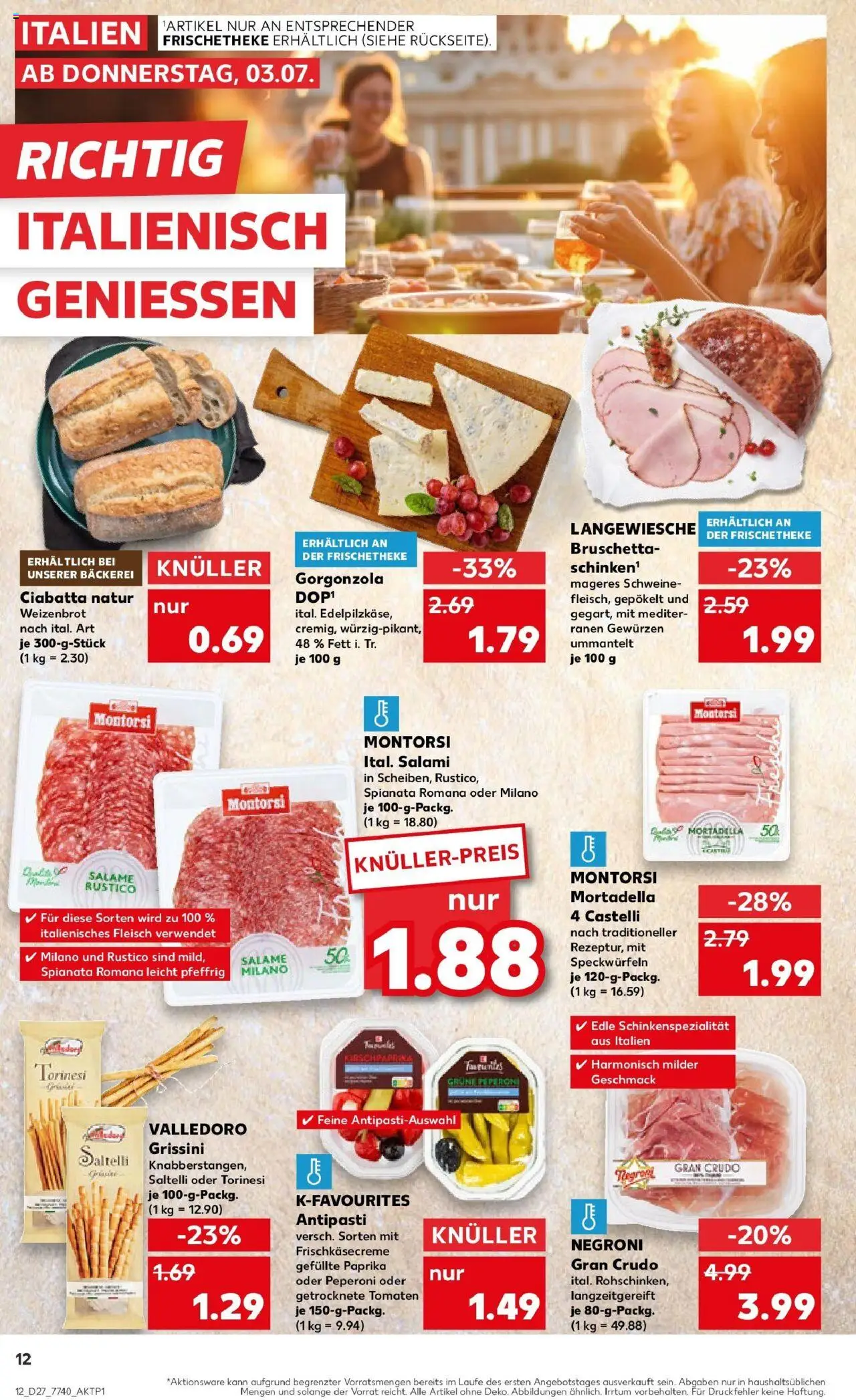 Kaufland prospekt Nürnberg	 - gültig ab dem 03.07.2025 | Seite: 12 | Produkte: Bäckerei, Theke, Tomaten, Paprika