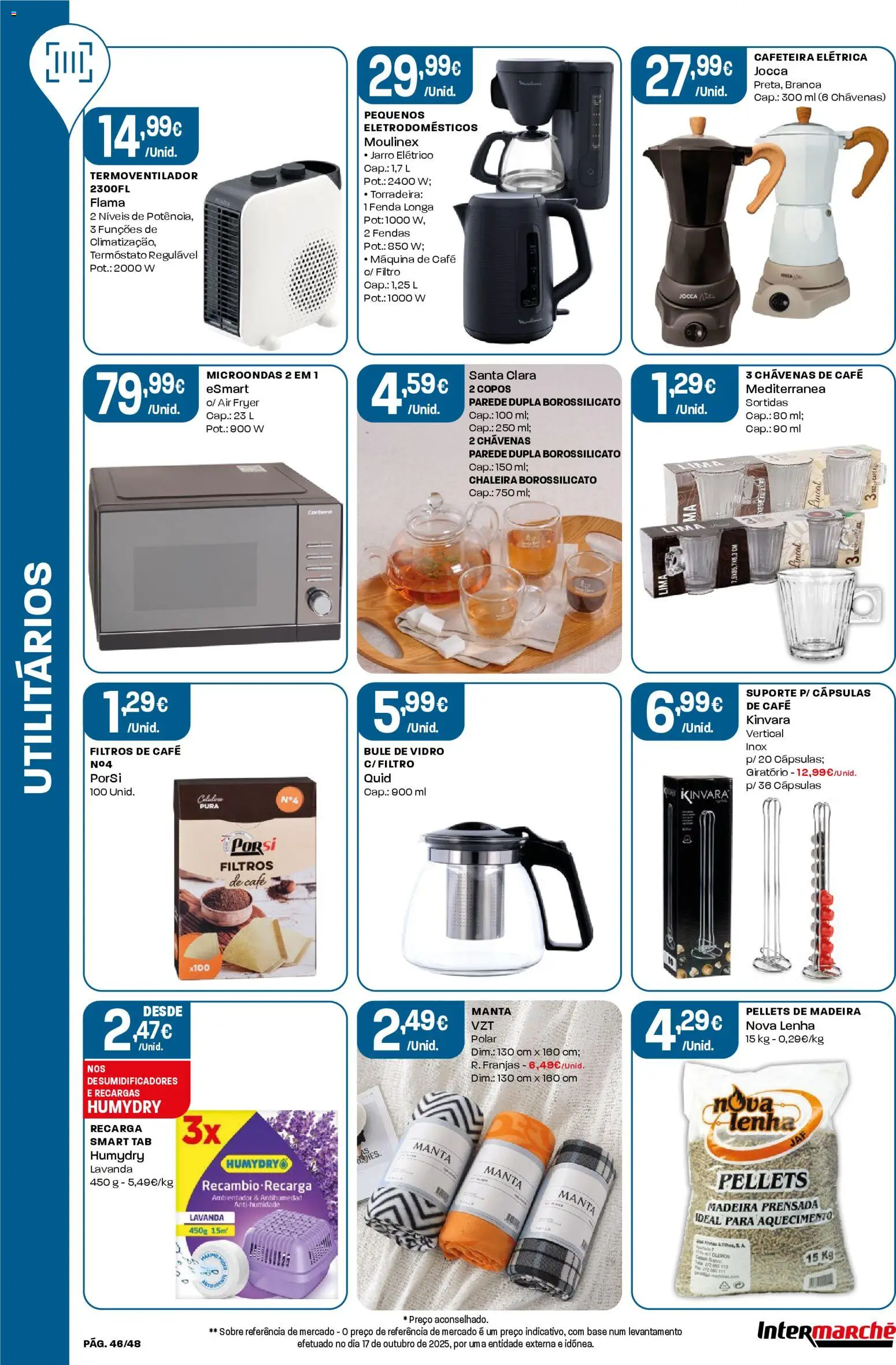 Intermarché folheto │ válido de 13.11.2025 | Página: 46 | Produtos: Copos, Air fryer, Base, Microondas