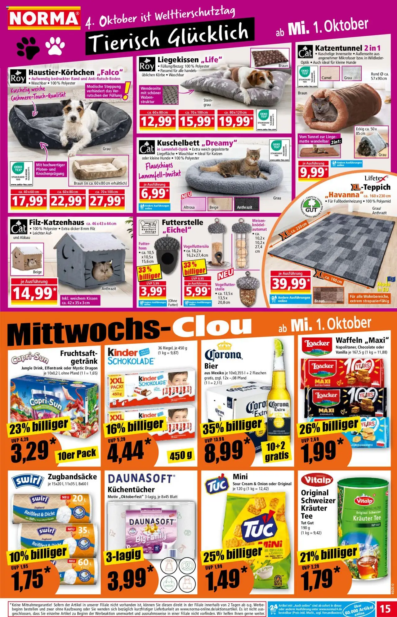 Norma Prospekt 	 – gültig ab 29.09.2025 | Seite: 16 | Produkte: Capri sun, Bier, Waffeln, Tee