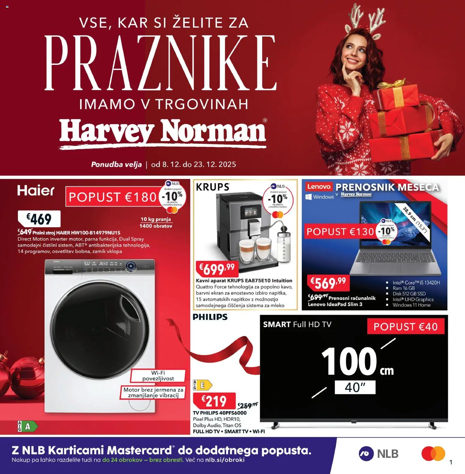 Novi Harvey Norman katalog ponudbe – veljaven od 08.12.2025 | Stran: 1 | Izdelki: Prenosni racunalnik, Racunalnik, Tv, Disk