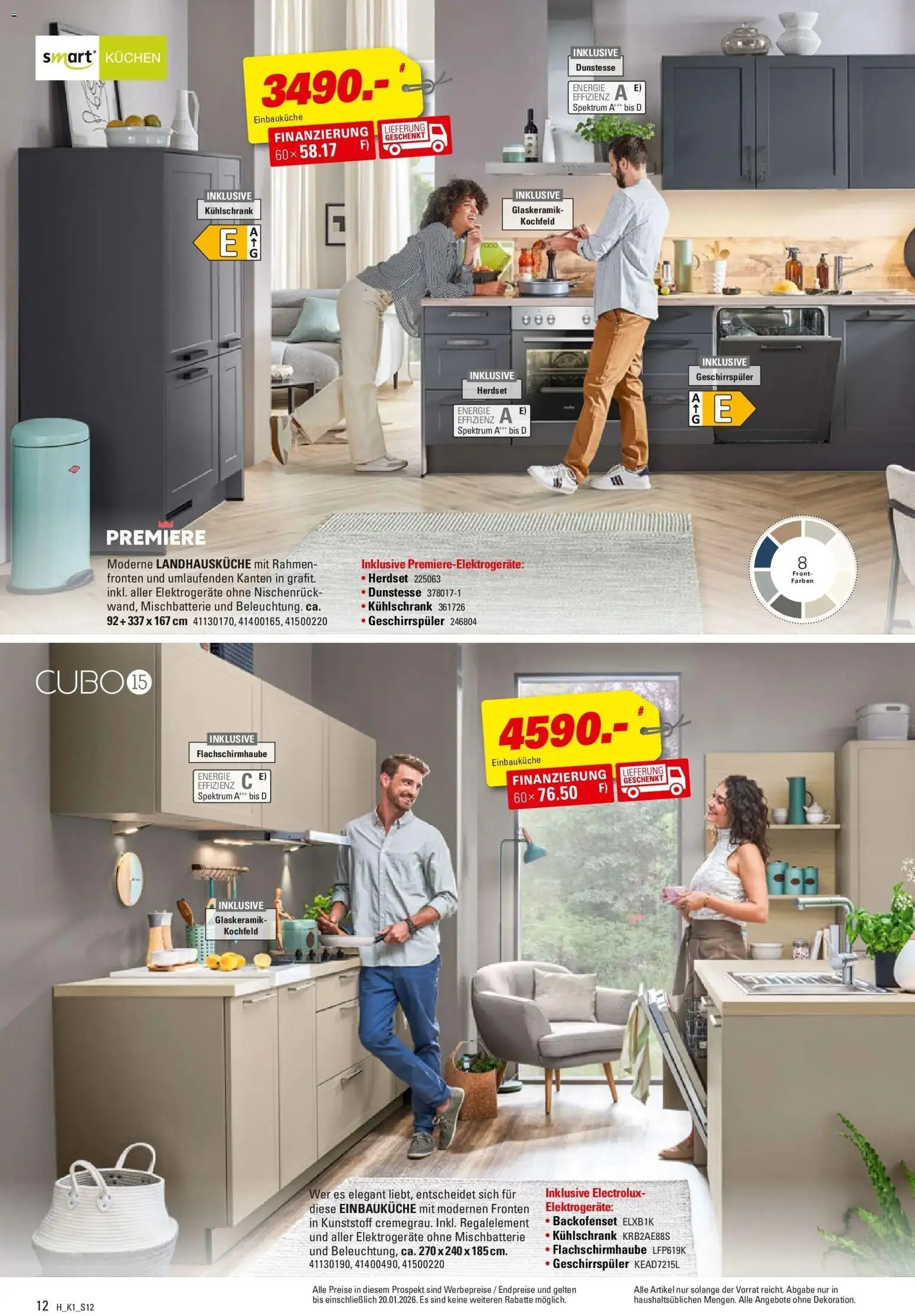 Höffner - Höffner: Möbelangebote – gültig ab 23.12.2025 | Seite: 12 | Produkte: Geschirrspüler, Einbauküche, Kühlschrank, Kuchen