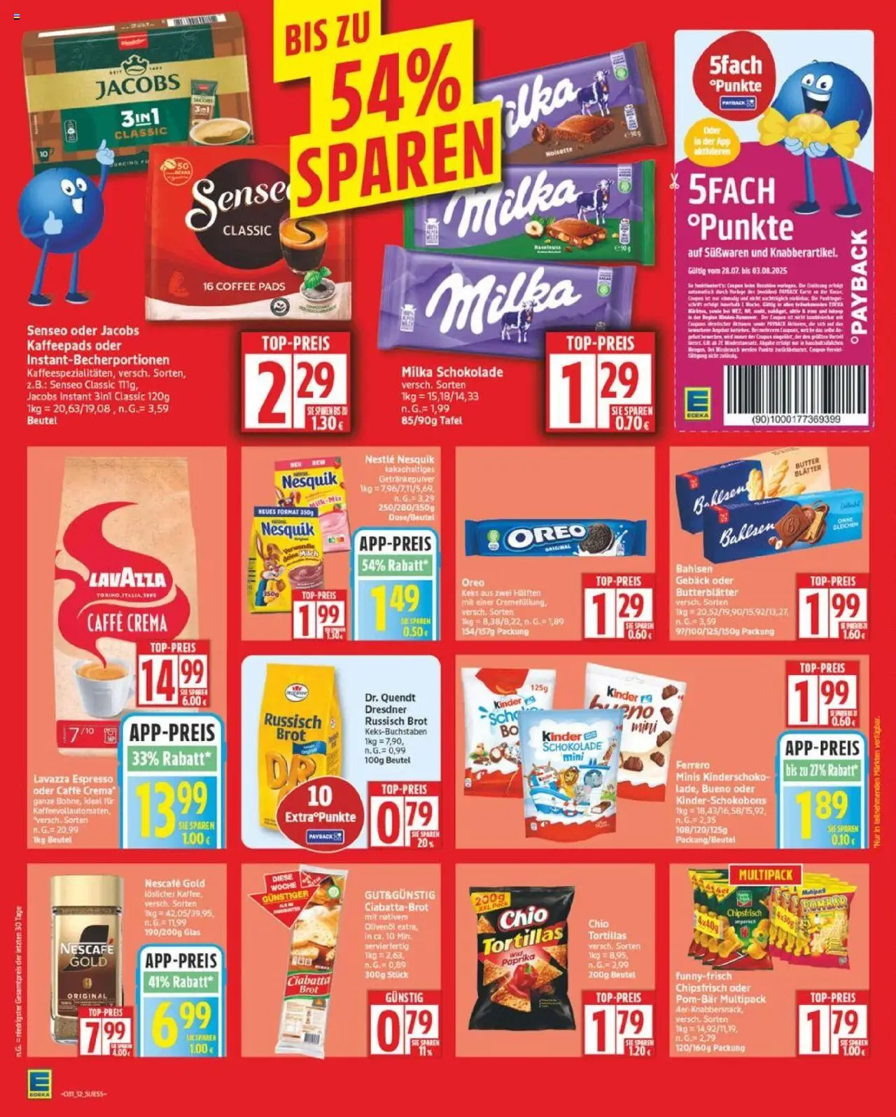 Edeka Prospekt 	 - gültig ab dem 28.07.2025 | Seite: 12 | Produkte: Nesquik, Butter, Milka schokolade, Chips