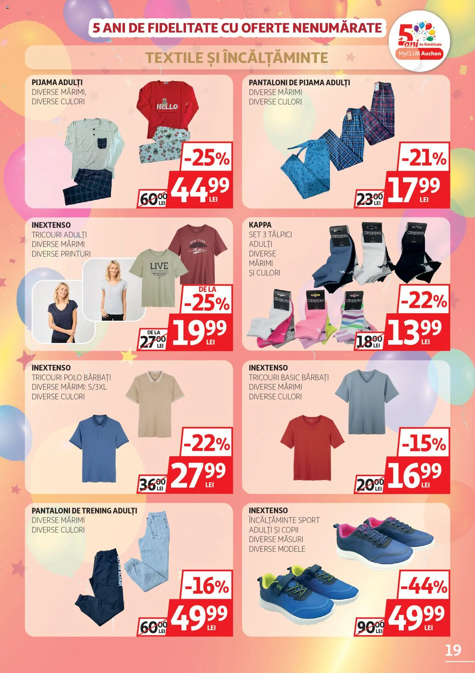 Noul catalog Auchan – valabil de la 04.03.2026 | Pagină: 19 | Produse: Trening, Bornoz takımı, Pantaloni