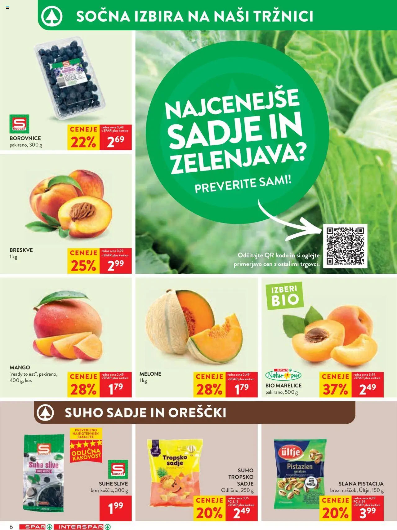 Spar katalog 23/25 │ velja od 04.06.2025 | Stran: 8 | Izdelki: Borovnice, Orescki, Sadje, Mango