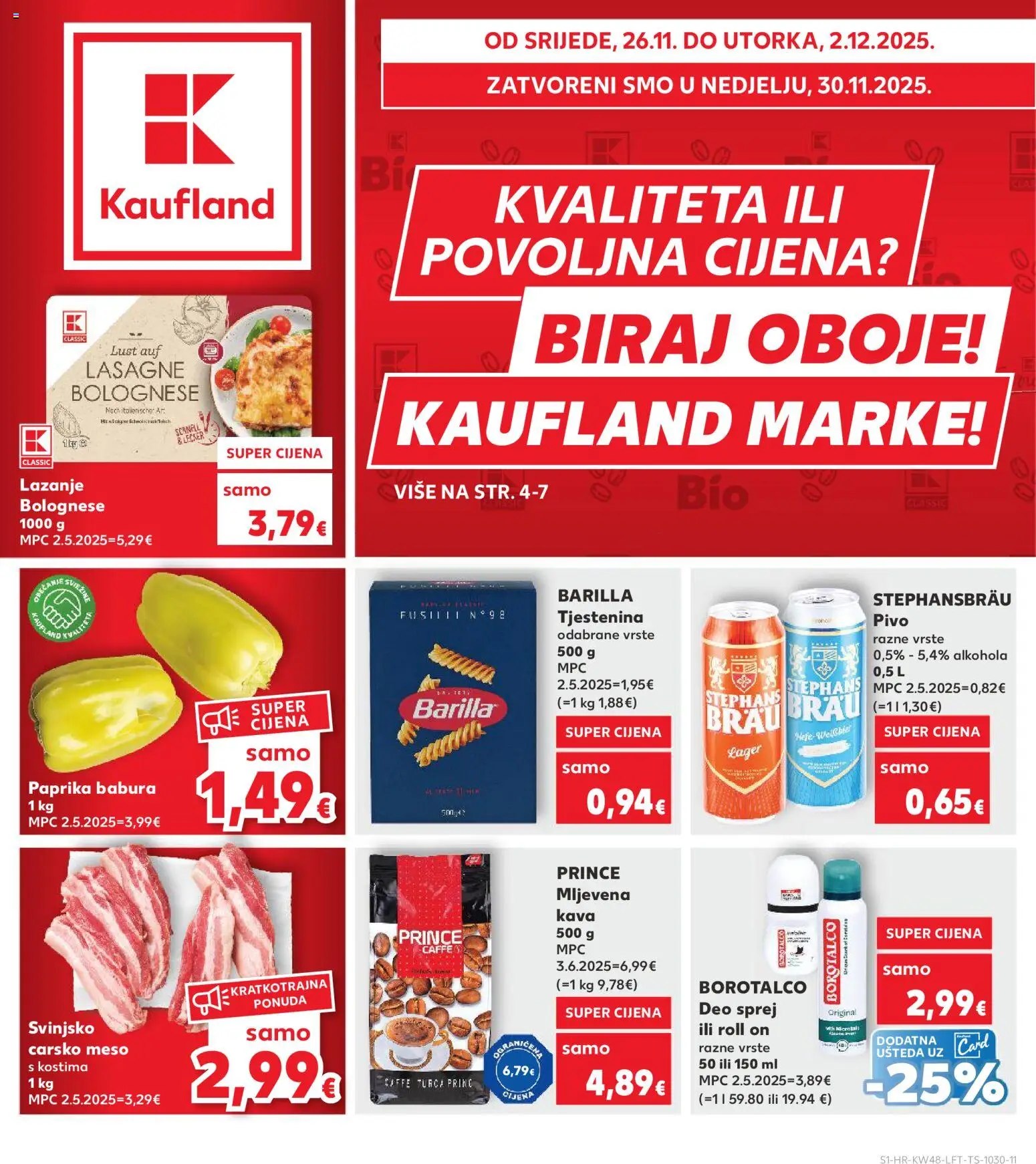 Kaufland HR akciós ujság - amely érvényes a következő dátumtól: 26.11.2025 | Oldal: 1