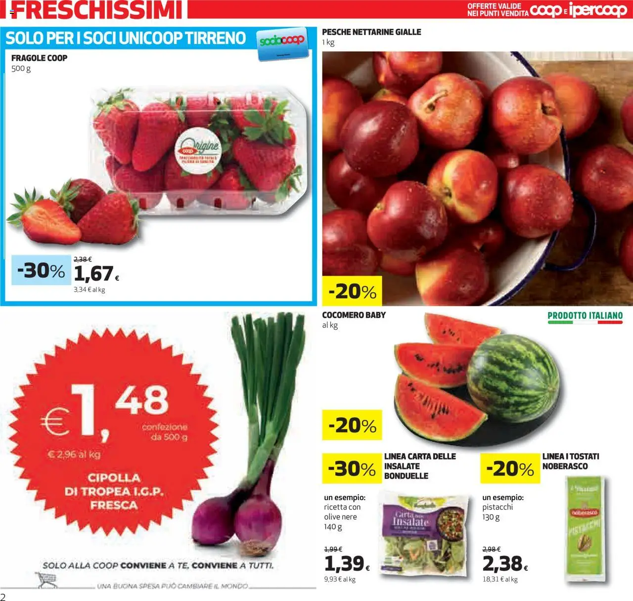 Volantino Ipercoop del 22.05.2025 | Pagina: 2 | Prodotti: Fragole, Olive, Pistacchi