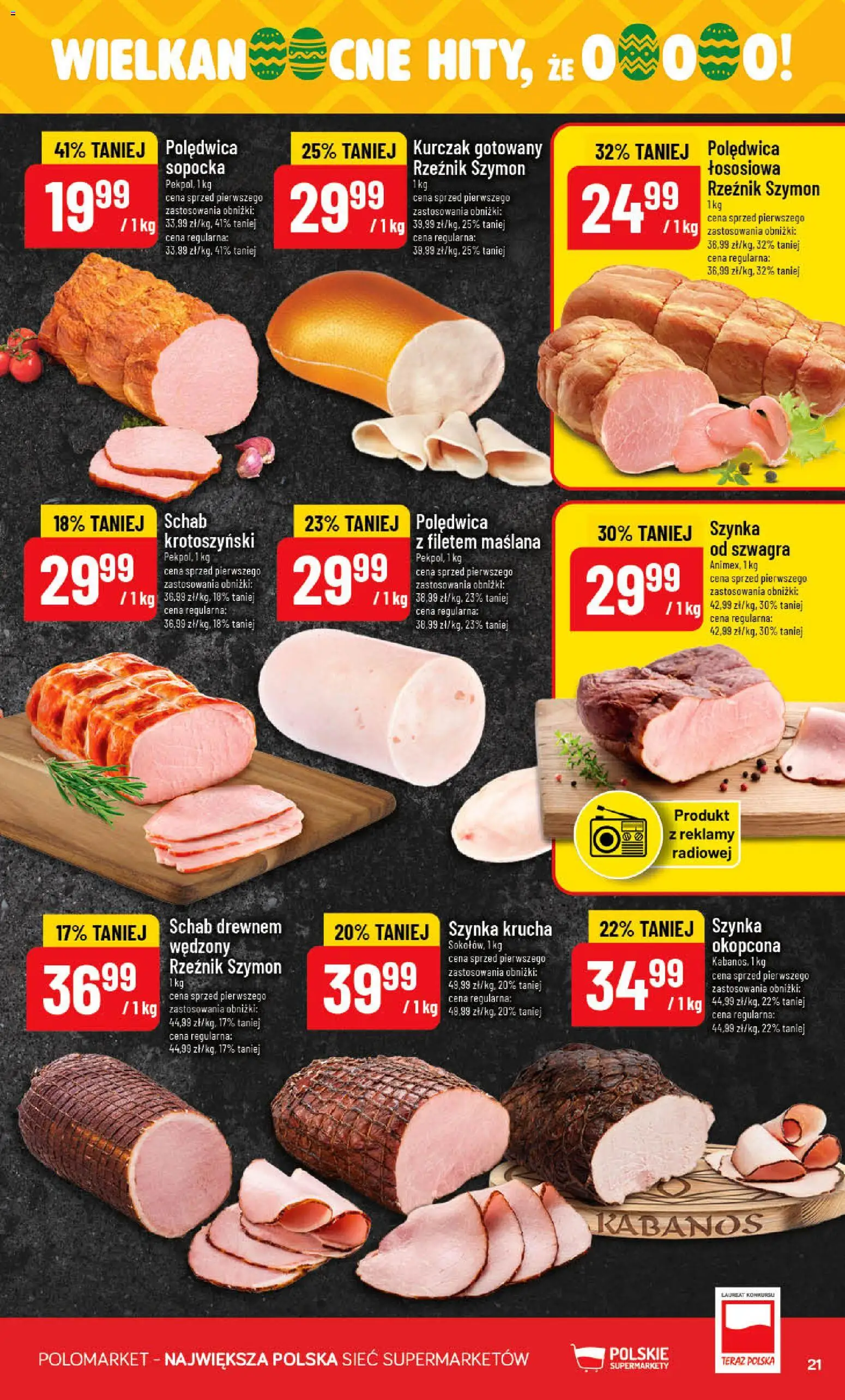 POLOmarket gazetka od 18.03.2026 | Strona: 21 | Produkty: Kurczak, Schab, Szynka