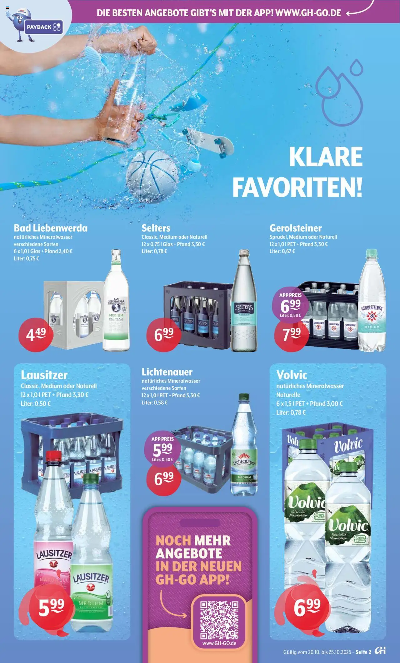Trink und Spare Prospekt – gültig ab 20.10.2025 | Seite: 2 | Produkte: Bad, Mineralwasser, Volvic, Gerolsteiner