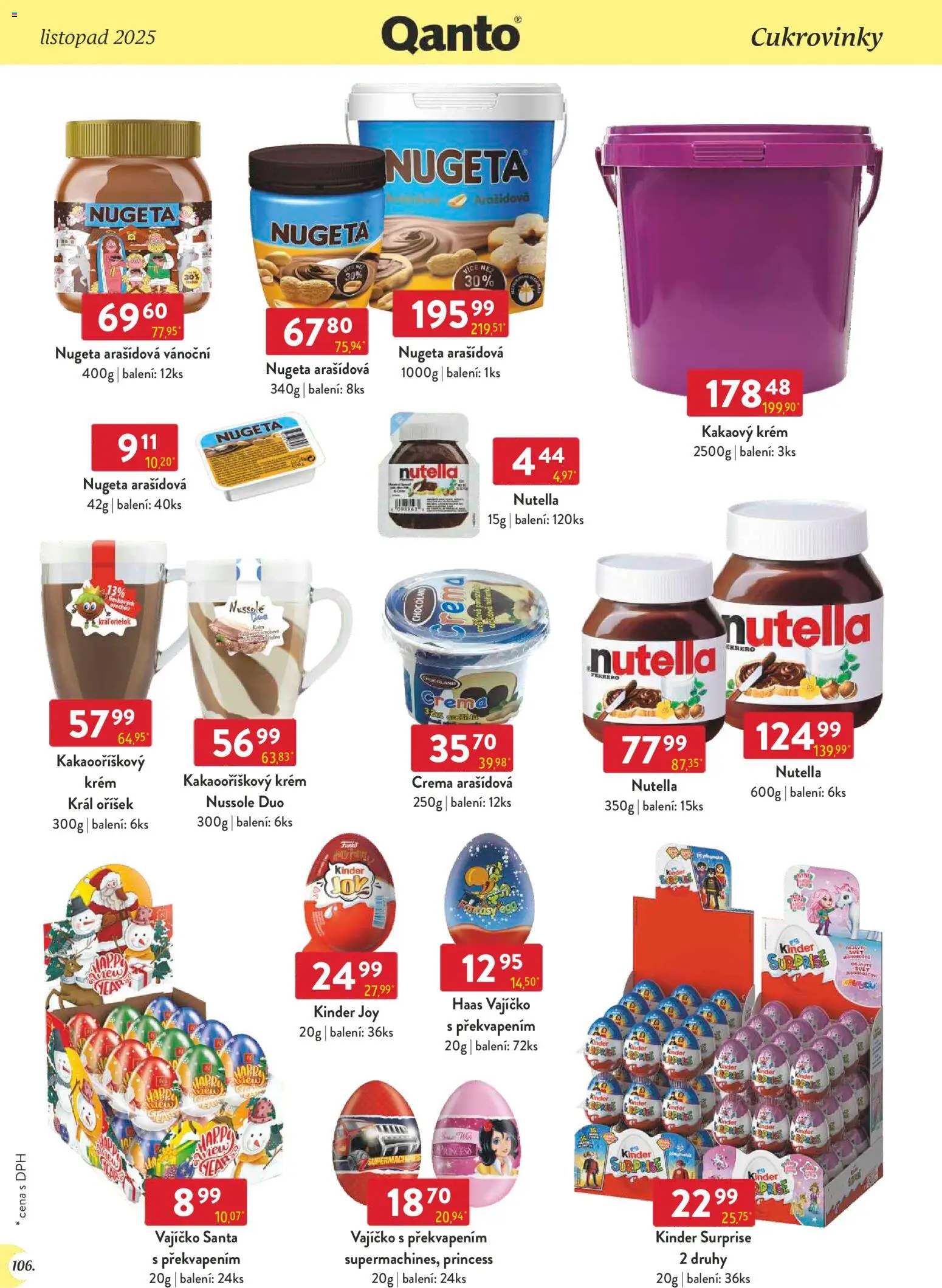 Astur & Qanto - Leták - Velkoobchod 11/2025 od 01.11.2025 | Strana: 106 | Produkty: Nugeta, Crema, Kinder, Nutella