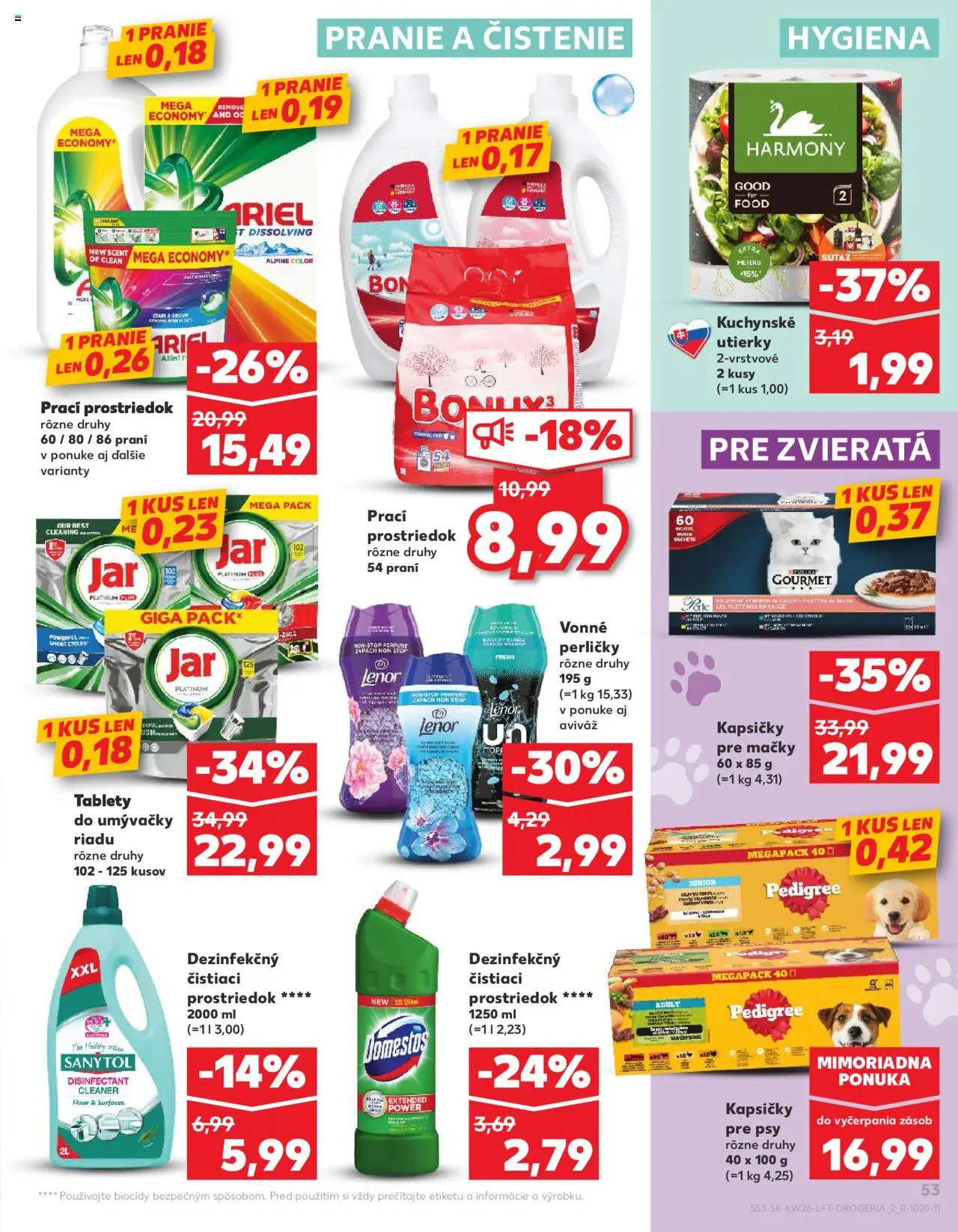 Nové Kaufland akcie – leták je platný od 26.06.2025 | Strana: 53 | Produkty: Sanytol, Aviváž, Čistiaci prostriedok, Domestos