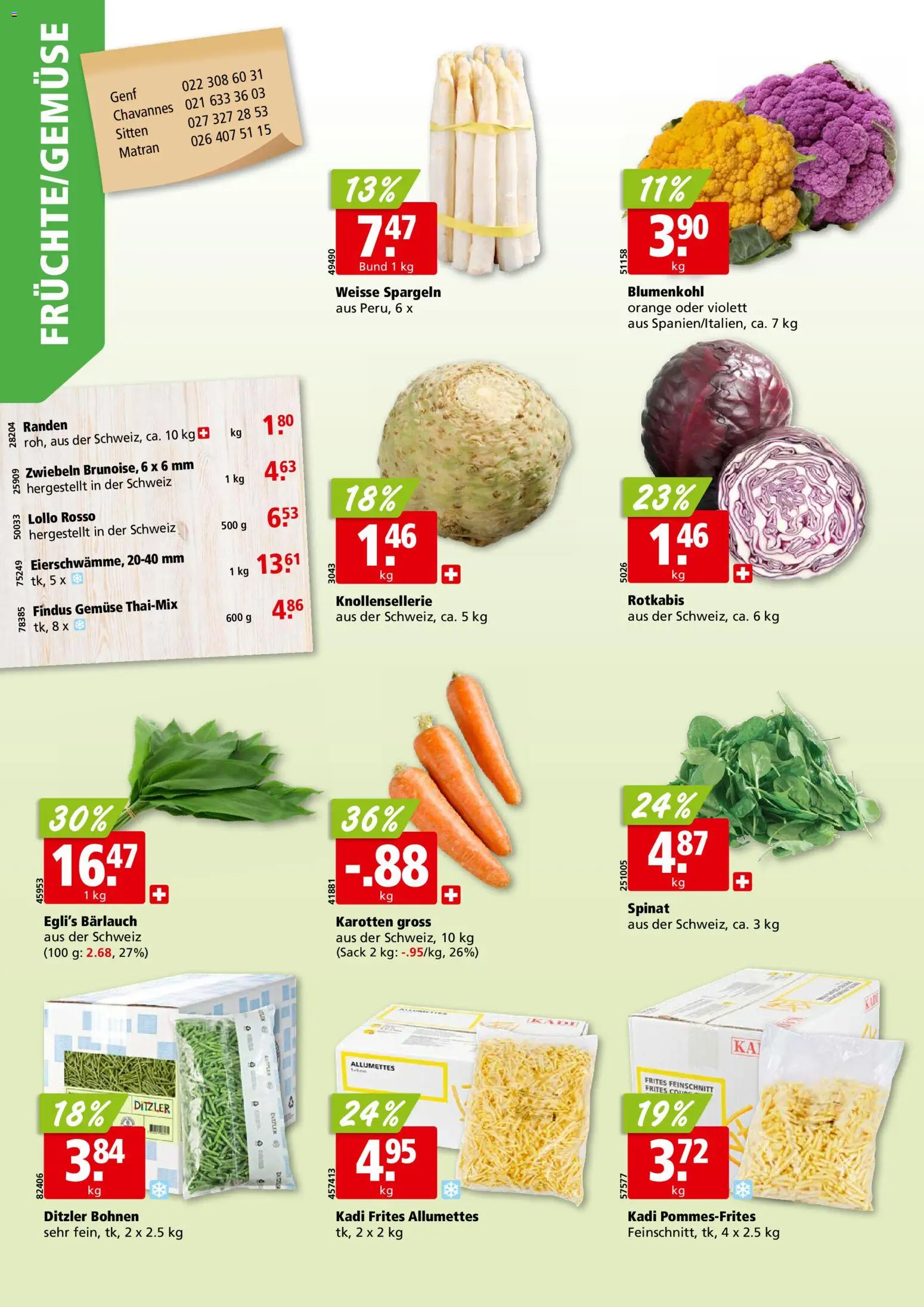 Aligro aktionen Chavannes, Matran, Genf, Sitten – gültig ab 23.03.2026 | Seite: 2 | Produkte: Blumenkohl, Gemüse, Zwiebeln