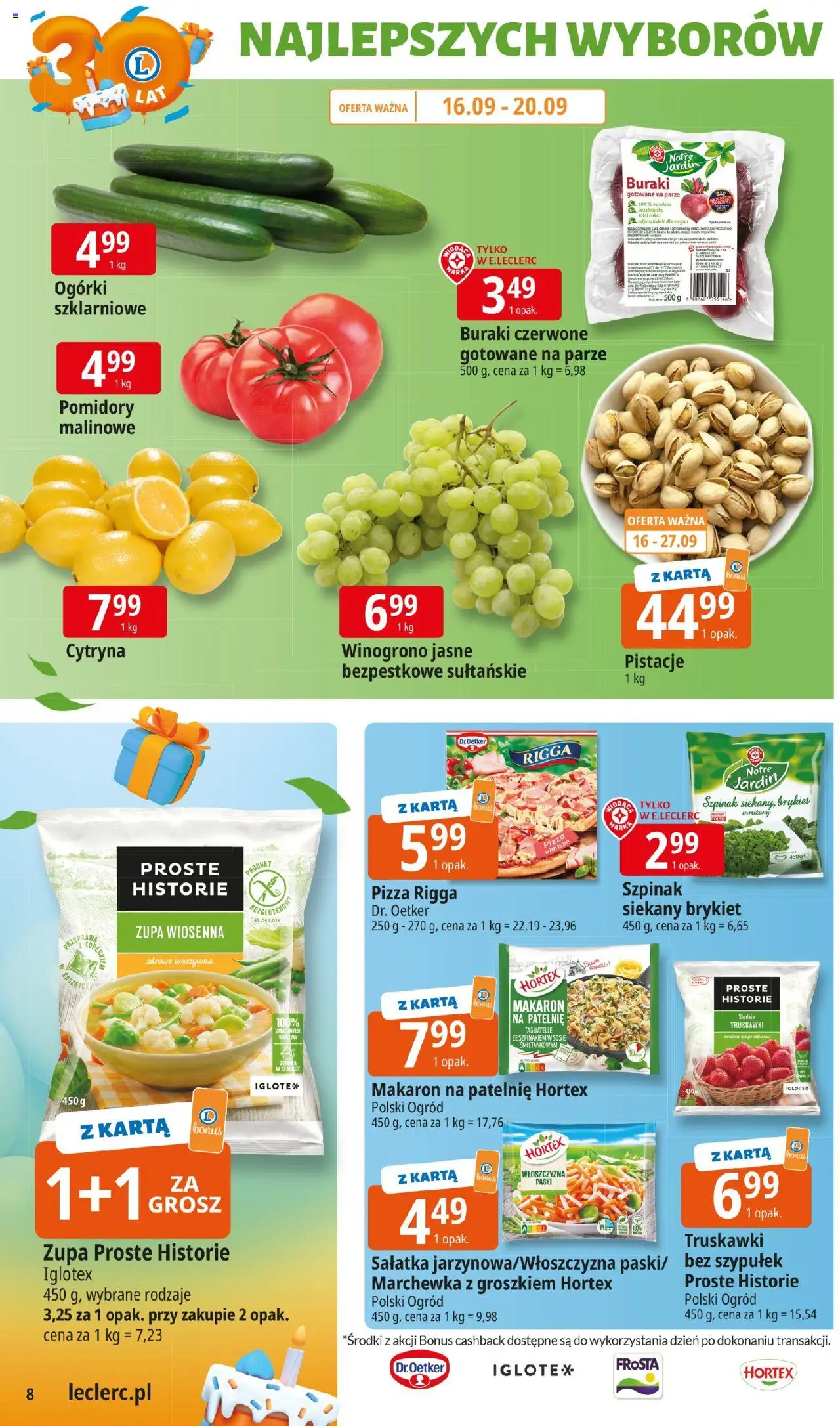 E.Leclerc Gazetka - Zamość od 16.09.2025 | Strona: 8 | Produkty: Winogrono, Buraki, Patelnie, Ogórki