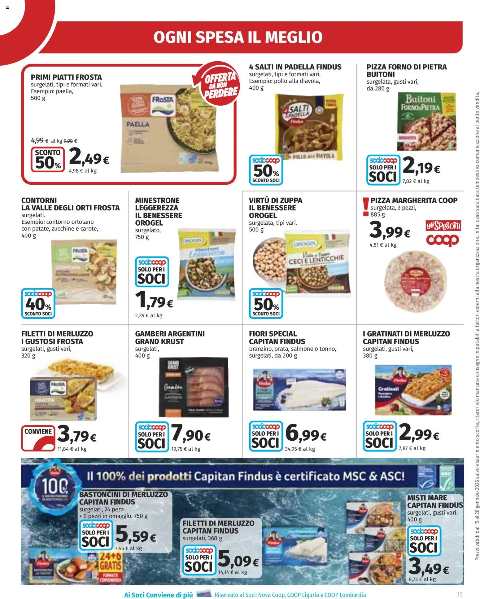 Volantino Ipercoop del 15.01.2026 | Pagina: 15 | Prodotti: Pizza, Pollo, Tè, Padella