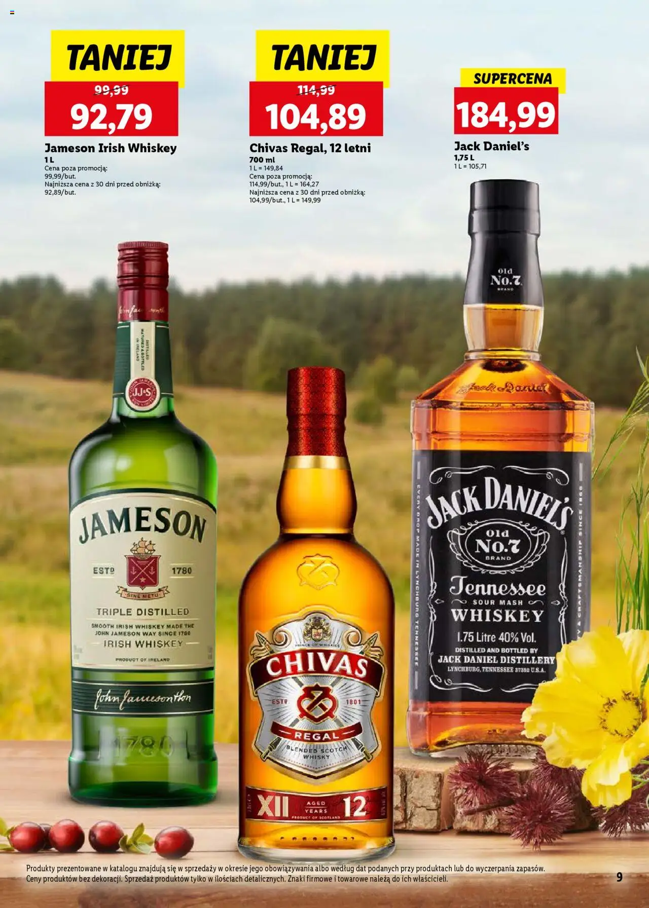 Lidl Katalog alkoholi mocnych od 05.05.2025 | Strona: 9 | Produkty: Chivas Regal, Jack Daniel's, Regał, Whisky