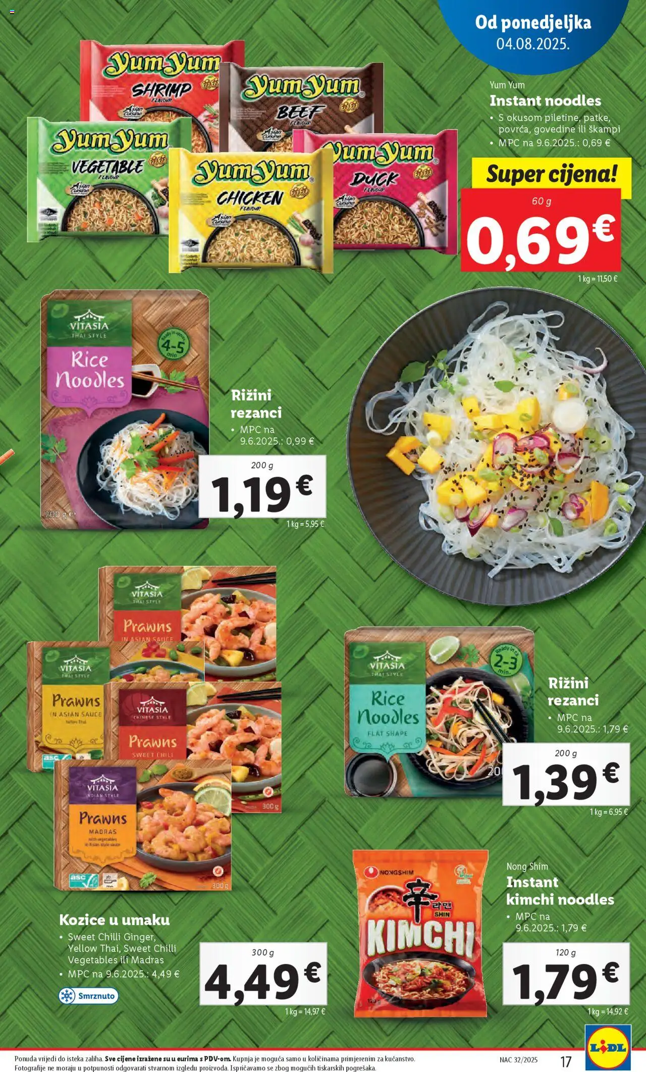 Lidl katalog | vrijedi od 04.08.2025 | Stranica: 17 | Proizvodi: Rezanci, Kozice