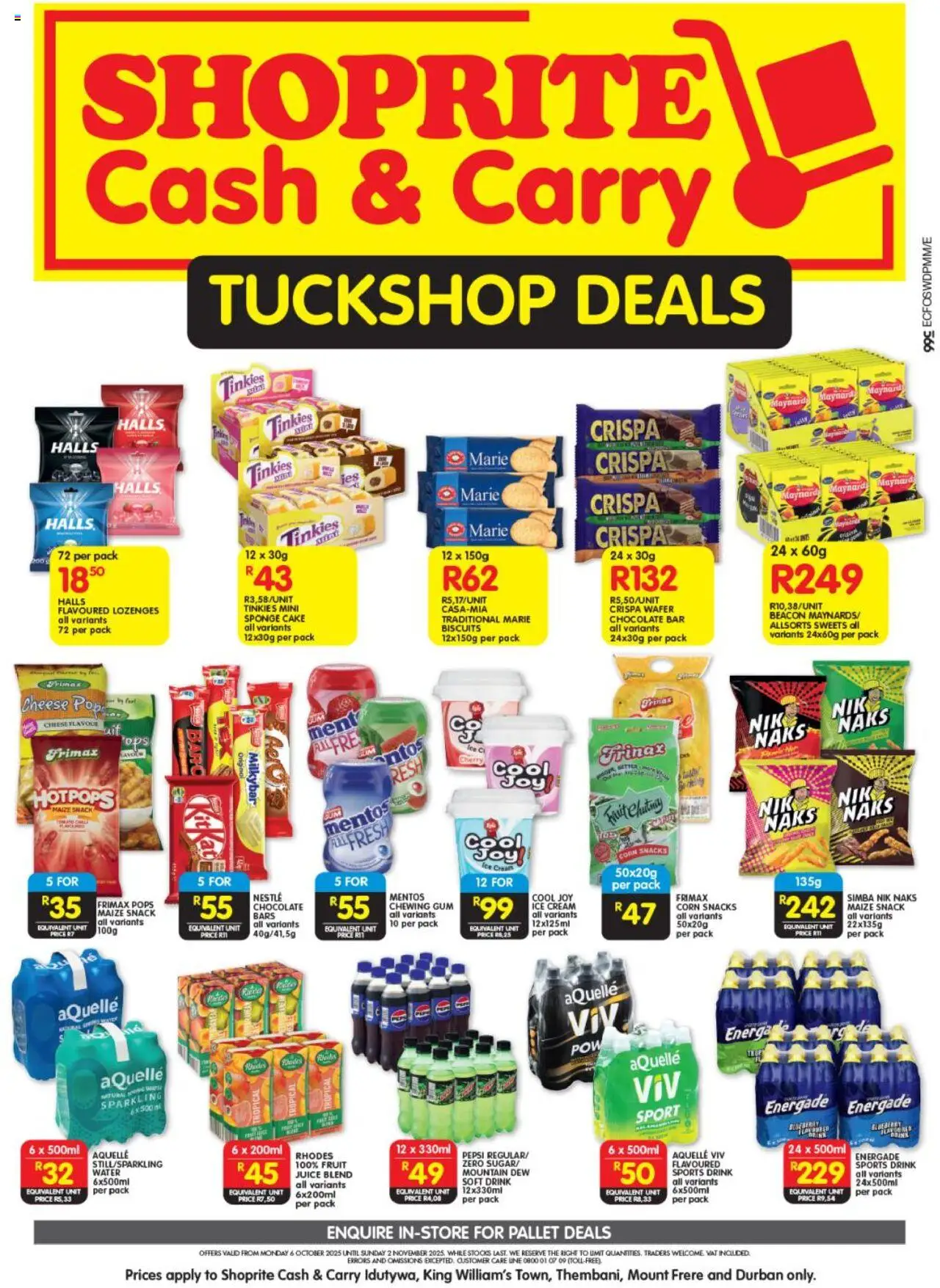 New Shoprite catalogue – valid from 06.10.2025 | Page: 1 | Products: Sweets, Corn, Lozenges, Ice cream