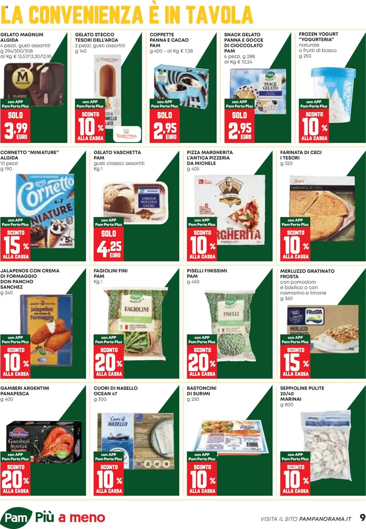 Volantino PAM del 07.08.2025 | Pagina: 9 | Prodotti: Surimi, Basilico, Fagiolini, Nasello