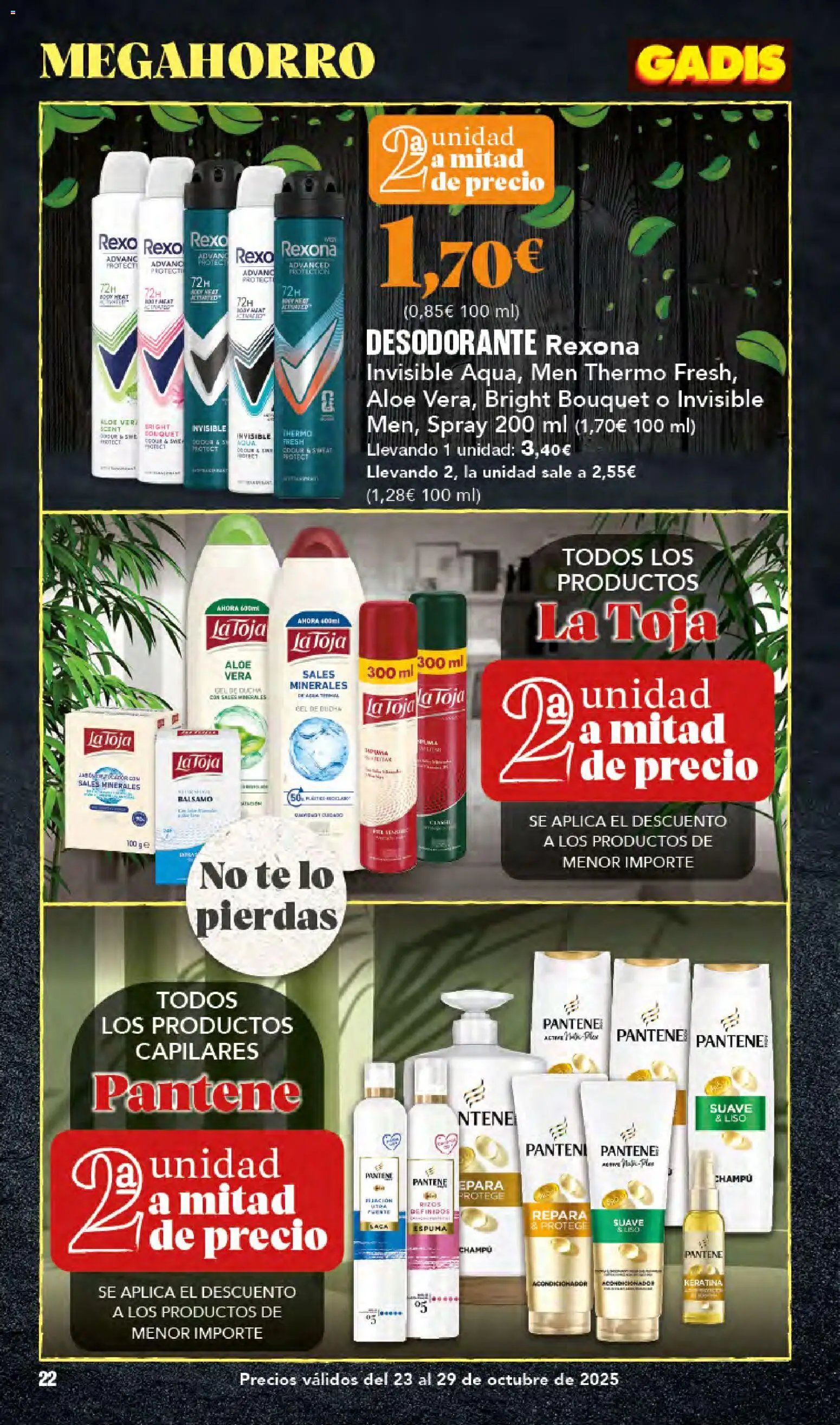 Gadis folleto │ válido desde el 23.10.2025 | Página: 22 | Productos: Champú, Gel de ducha, Desodorante, Té