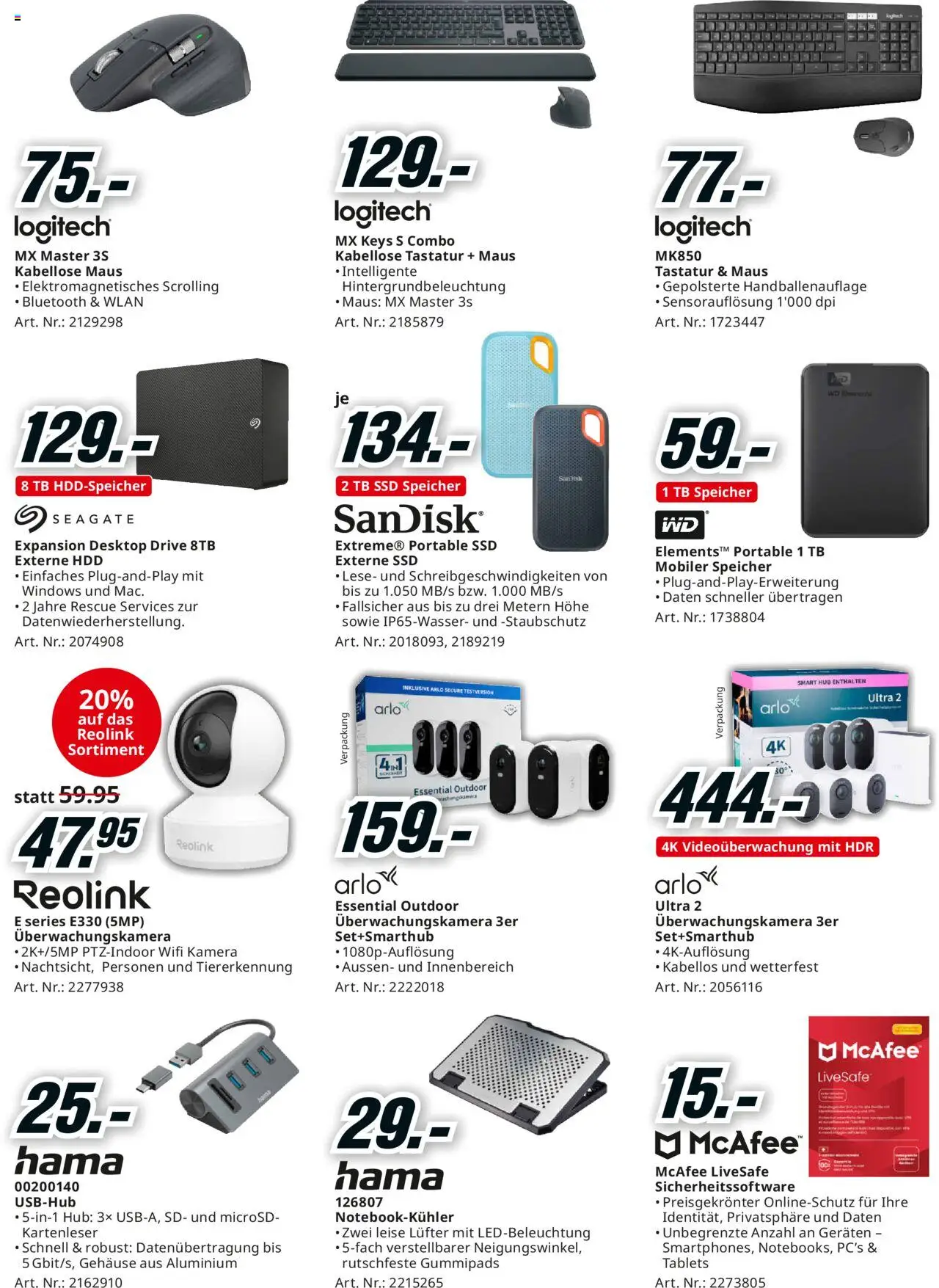 Media Markt Aktionen ab 22.06.2025 | Seite: 16 | Produkte: Tastatur, Maus, Kamera