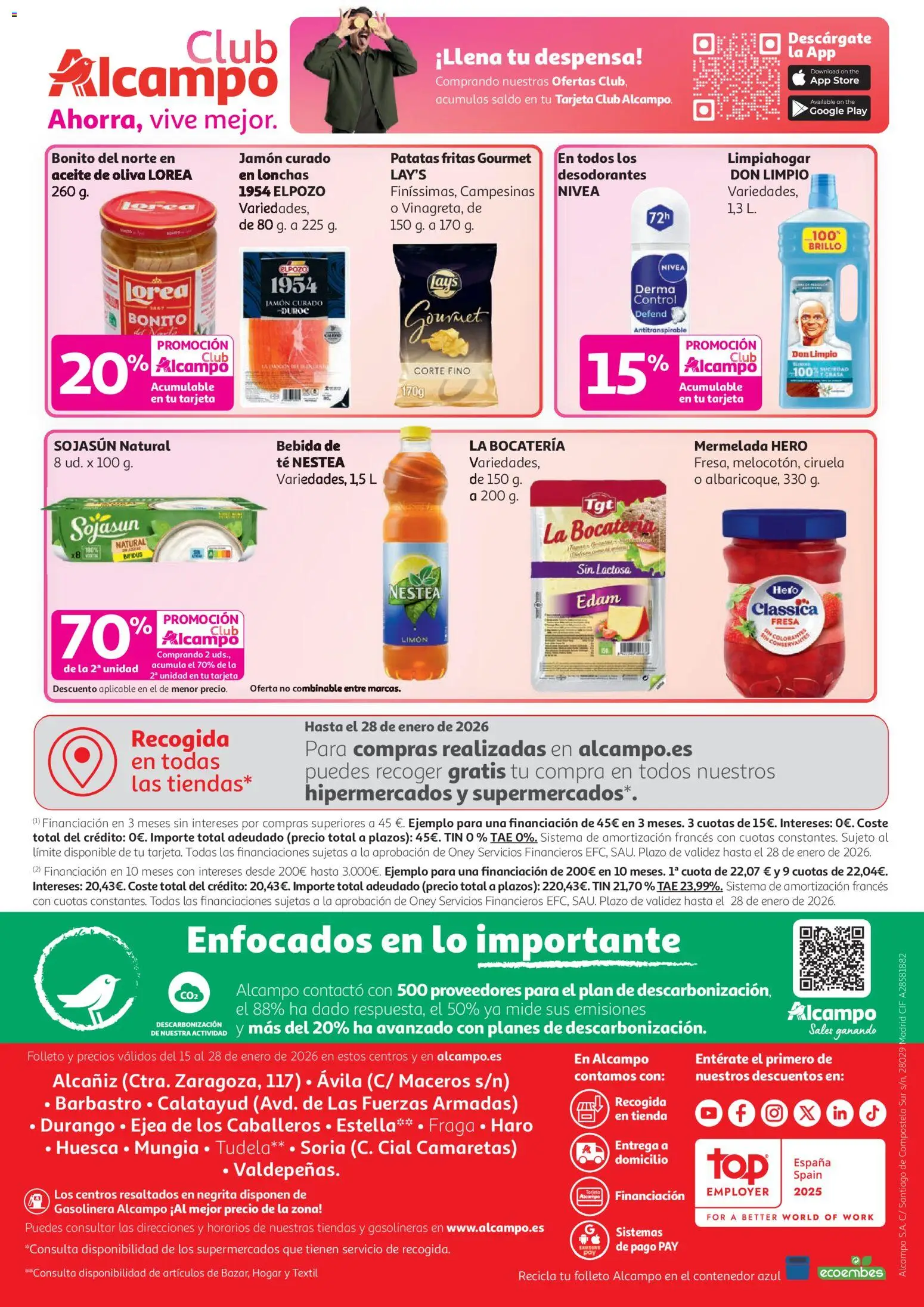Alcampo - Superstore  │ válido desde el 15.01.2026 | Página: 12 | Productos: Aceite, Jamón, Té, Aceite de oliva
