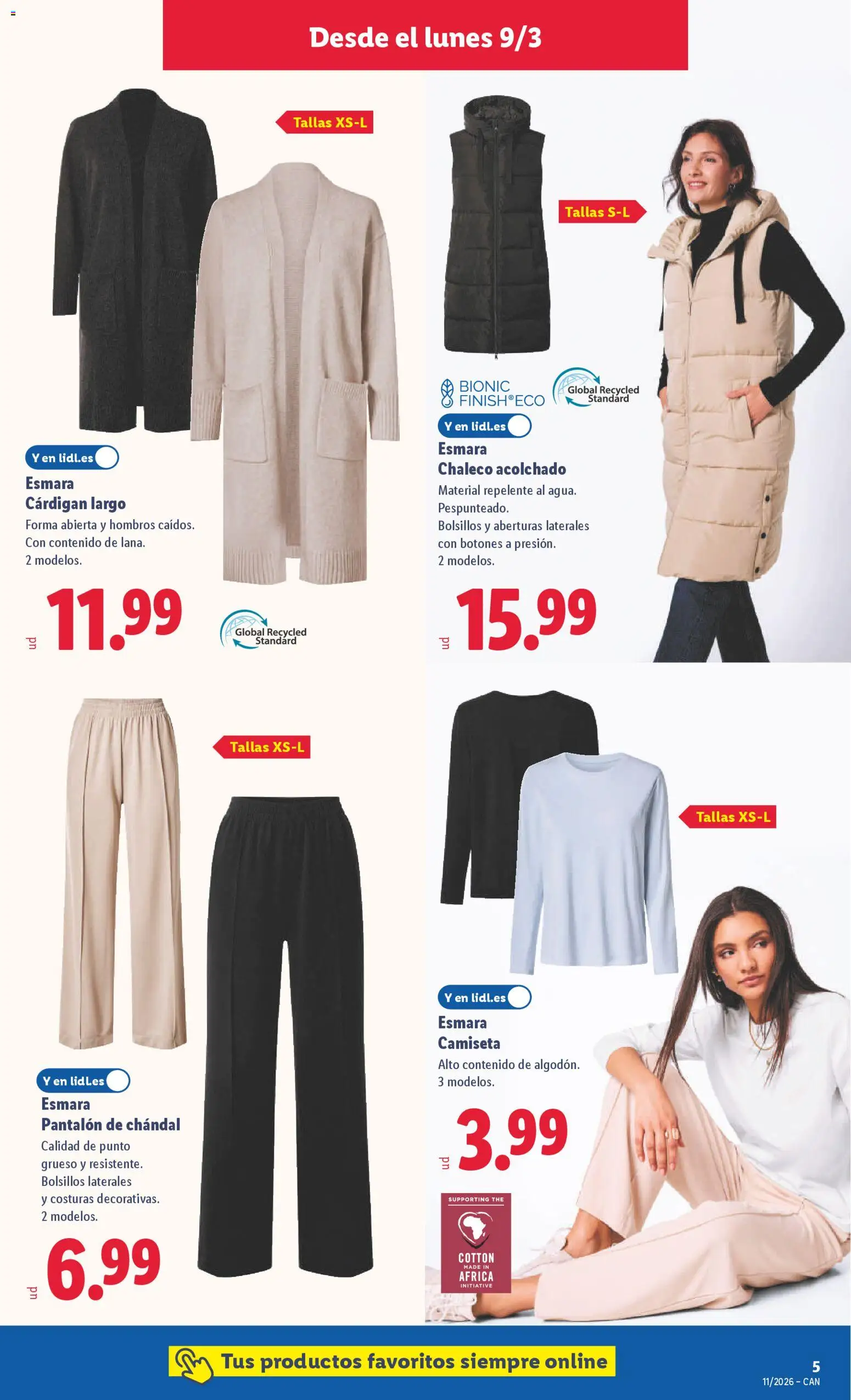 Lidl folleto de bazar │ válido desde el 09.03.2026 | Página: 11 | Productos: Chaleco, Pantalón de chándal