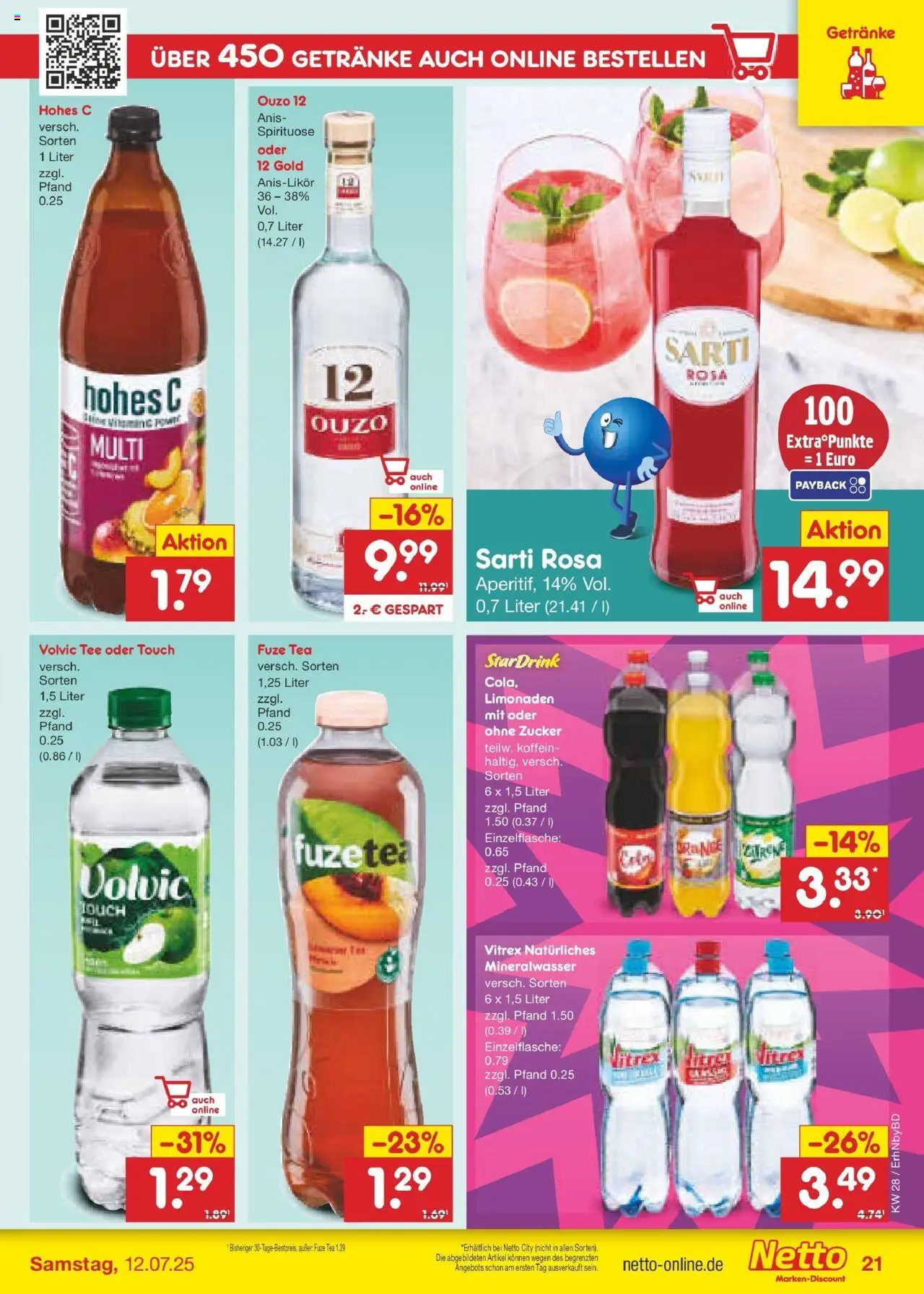 Netto Marken-Discount prospekt Ergolding	 - gültig ab dem 07.07.2025 | Seite: 31 | Produkte: Fuze tea, Ouzo, Volvic tee, Volvic