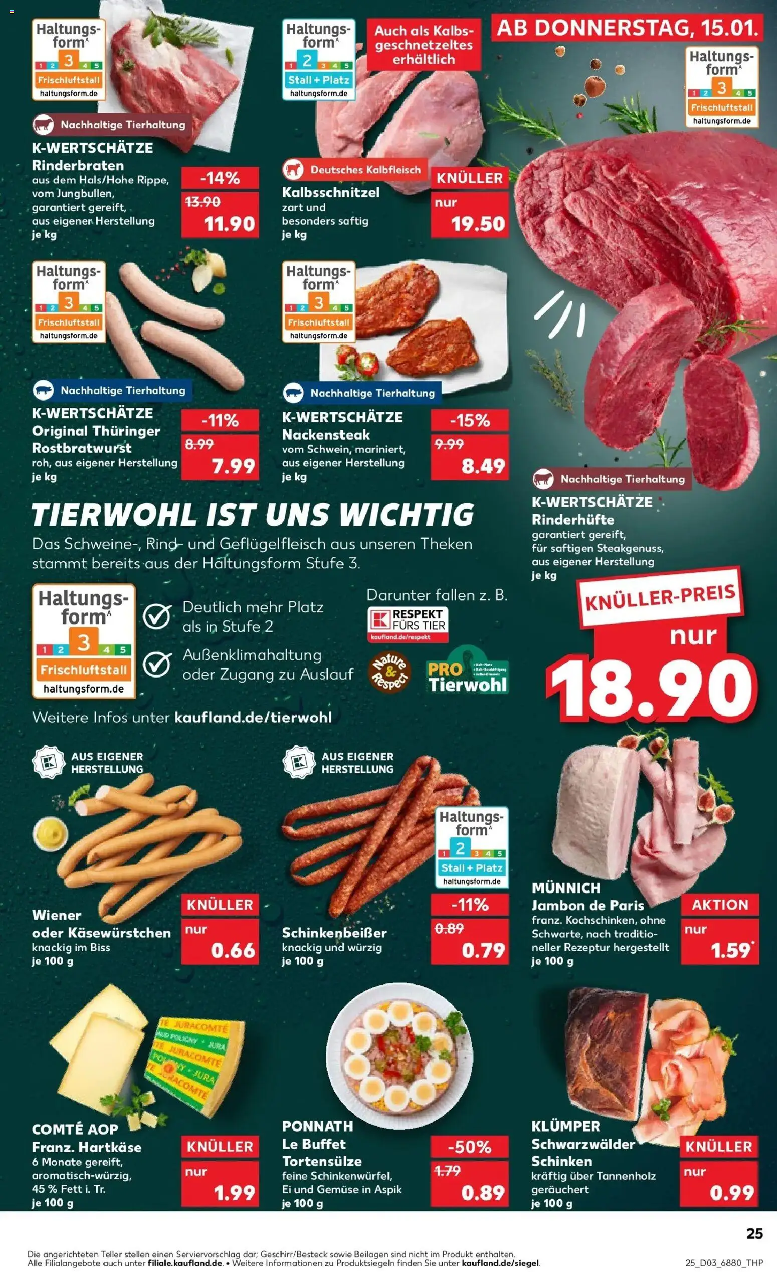 Kaufland prospekt Neunkirchen	 – gültig ab 15.01.2026 | Seite: 25 | Produkte: Rinderbraten, Jura, Gemüse, Schinken