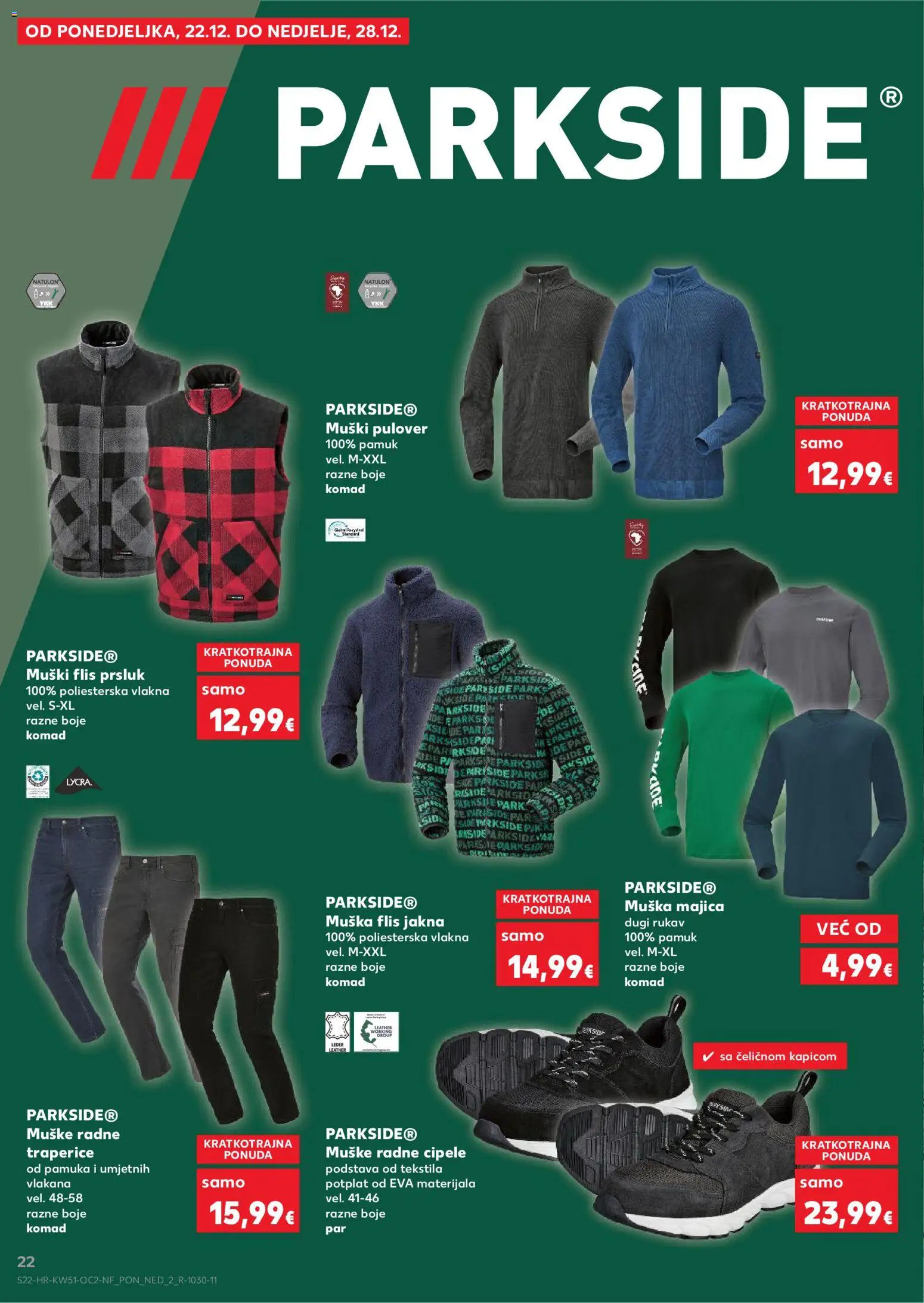 Kaufland katalog | vrijedi od 17.12.2025 | Stranica: 22 | Proizvodi: Majica, Jakna, Traperice, Parkside