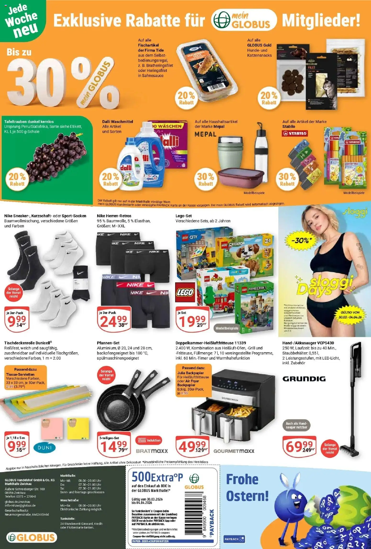 Globus prospekt Zwickau	 – gültig ab 29.03.2026 | Seite: 34 | Produkte: Grill, Heißluftfritteuse, Telefon, Uhr