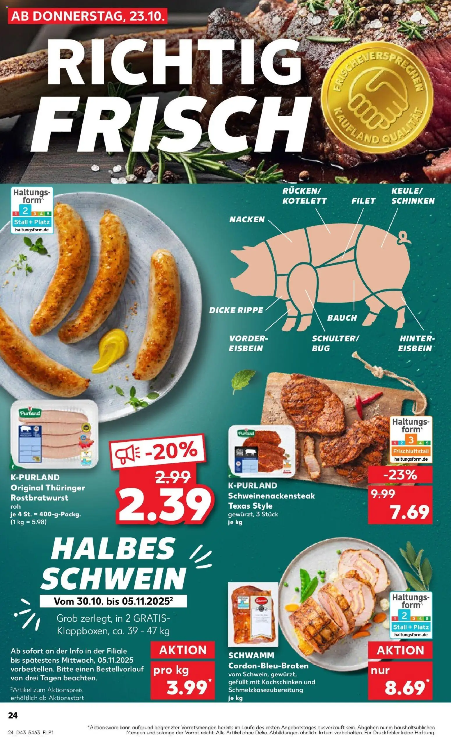 Kaufland prospekt Holzminden	 – gültig ab 26.10.2025 | Seite: 24 | Produkte: Schinken, Steak