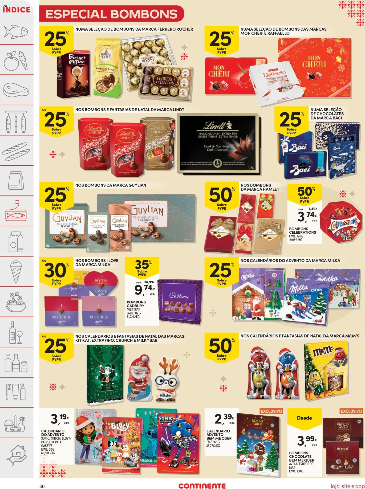 Continente folheto │ válido de 11.11.2025 | Página: 30 | Produtos: Ferrero rocher, Chocolates, Chocolate