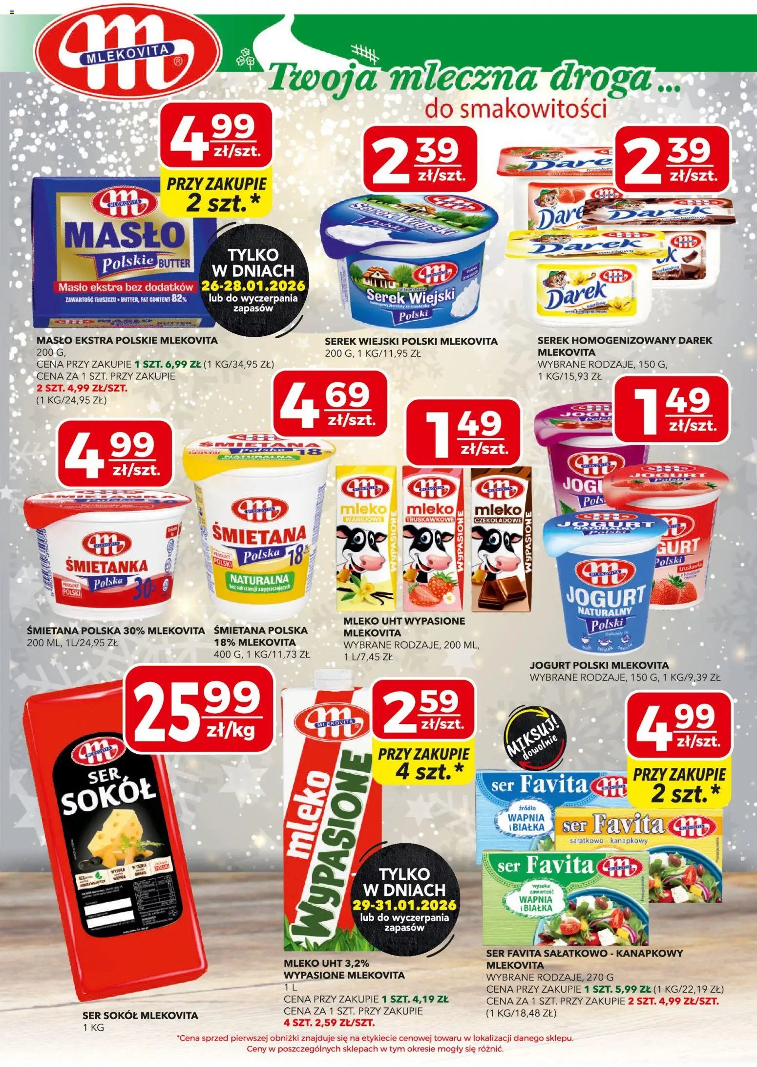 Top Market Gazetka od 22.01.2026 | Strona: 3 | Produkty: Serek wiejski, Mleko, Jogurt, Śmietana