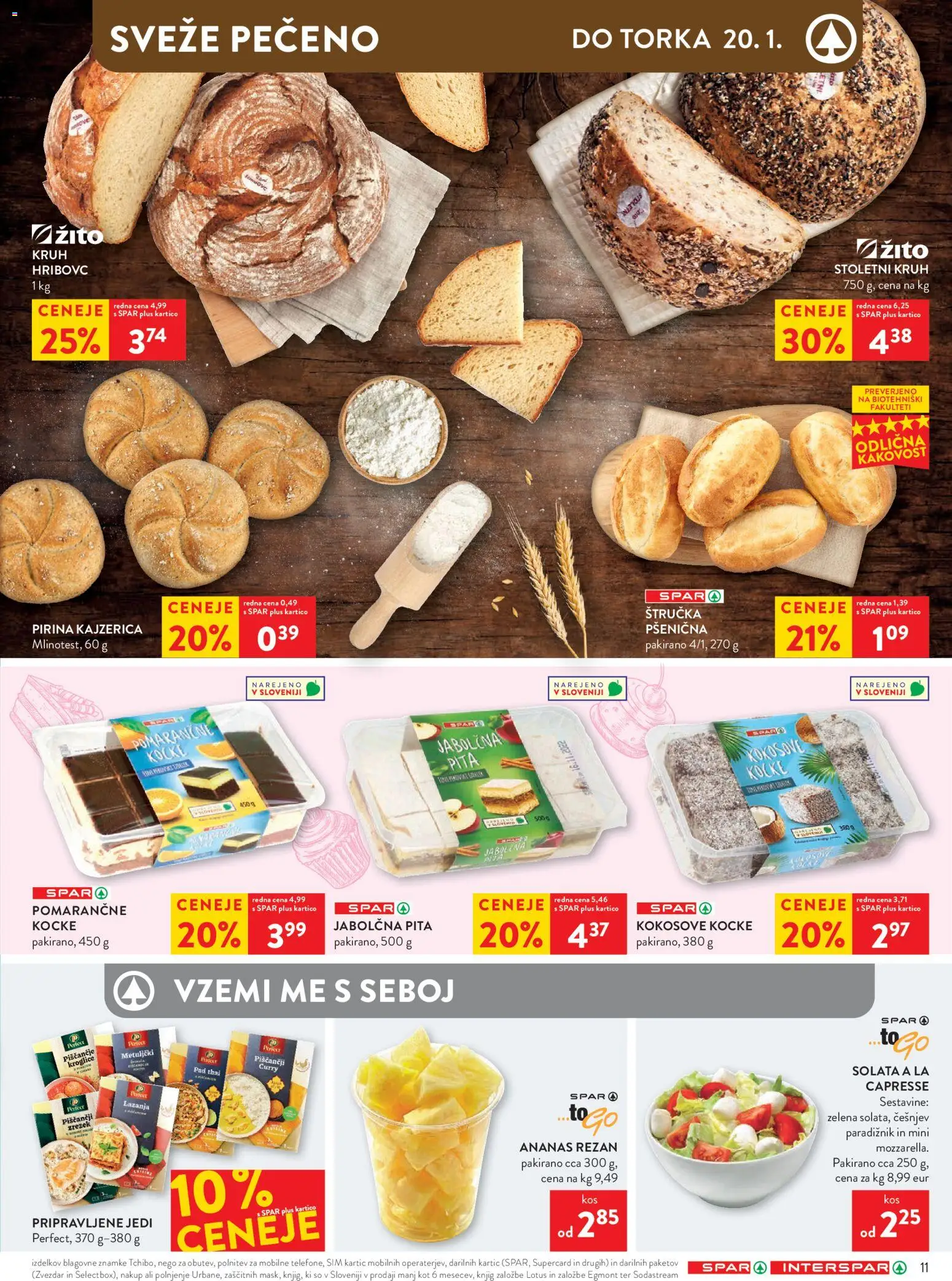 Novi Spar katalog ponudbe – veljaven od 14.01.2026 | Stran: 13 | Izdelki: Pita, Kruh, Paradiznik, Ananas