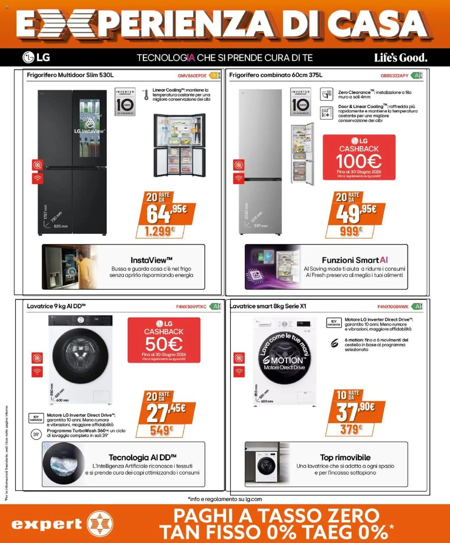 Volantino Expert del 23.04.2026 | Pagina: 8 | Prodotti: Tè, Top, Lavatrice, Frigorifero combinato