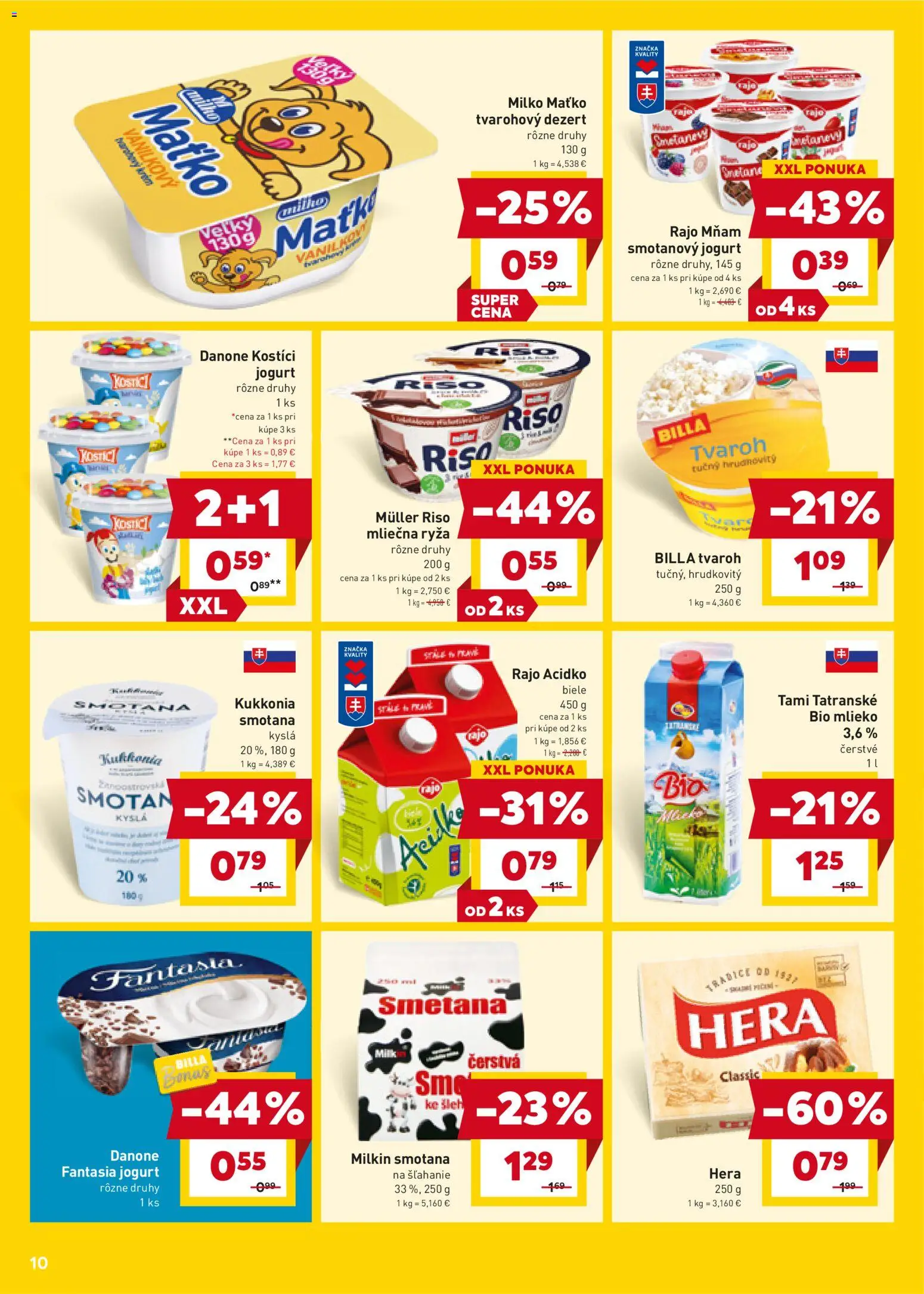 Nové Billa akcie – leták je platný od 21.01.2026 | Strana: 10 | Produkty: Mlieko, Ryža, Smotana, Smotana na šľahanie