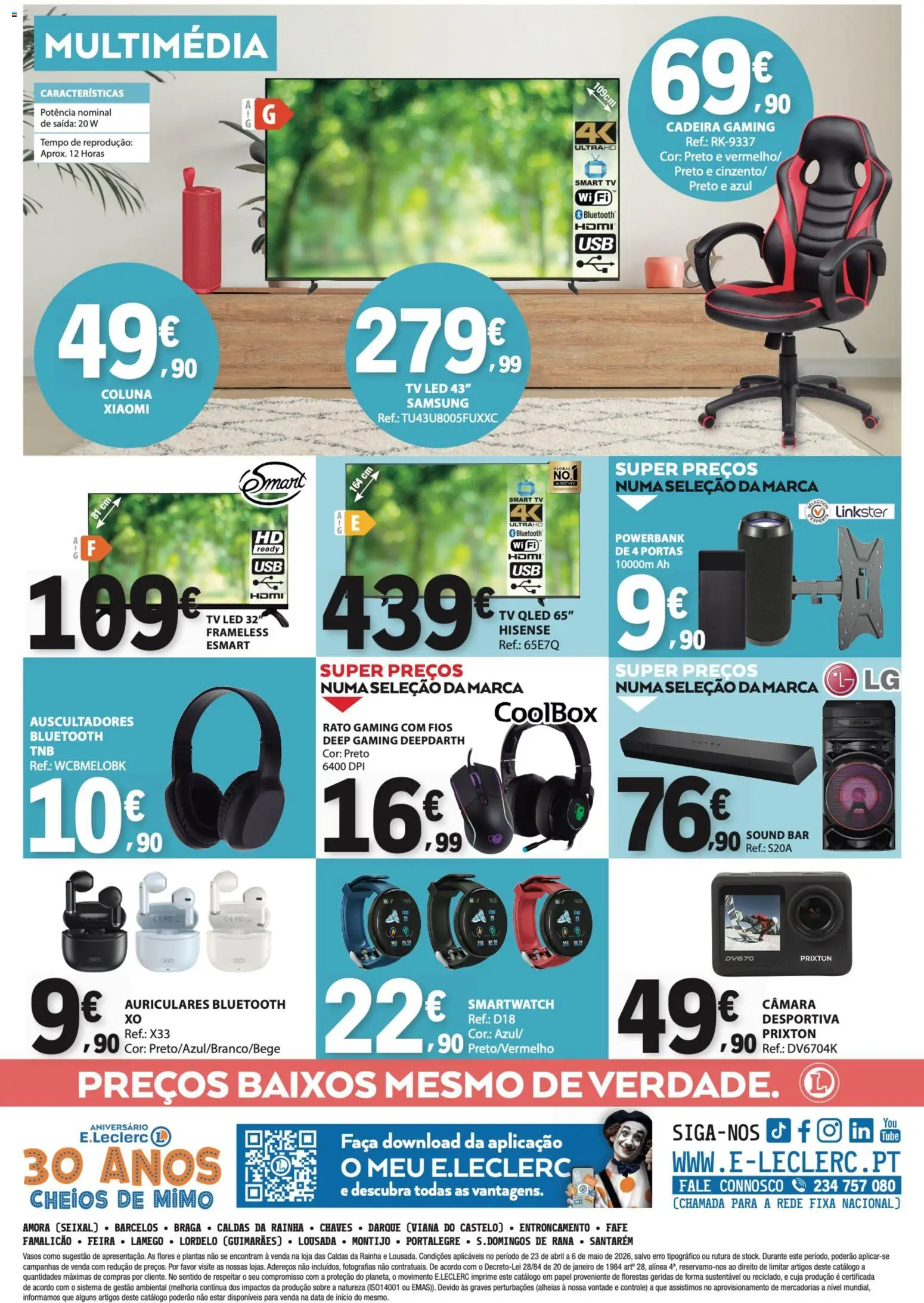 E.Leclerc folheto Não Alimentar │ válido de 23.04.2026 | Página: 12 | Produtos: Faca, Flores, Smartwatch, Portas