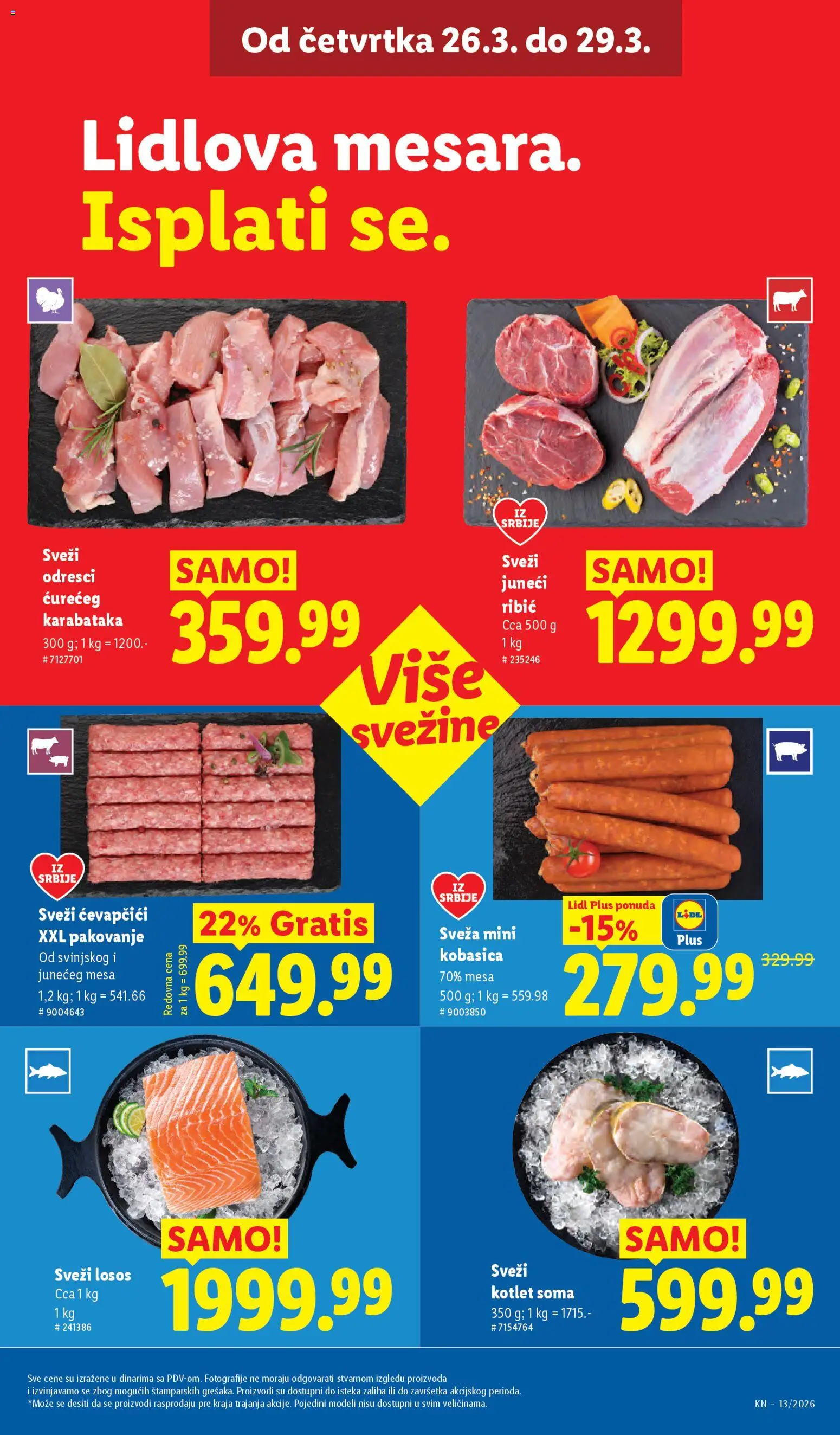 Lidl katalog - važi od 26.03.2026 | Strana: 19 | Proizvode: Losos, Pakovanje, Kobasica