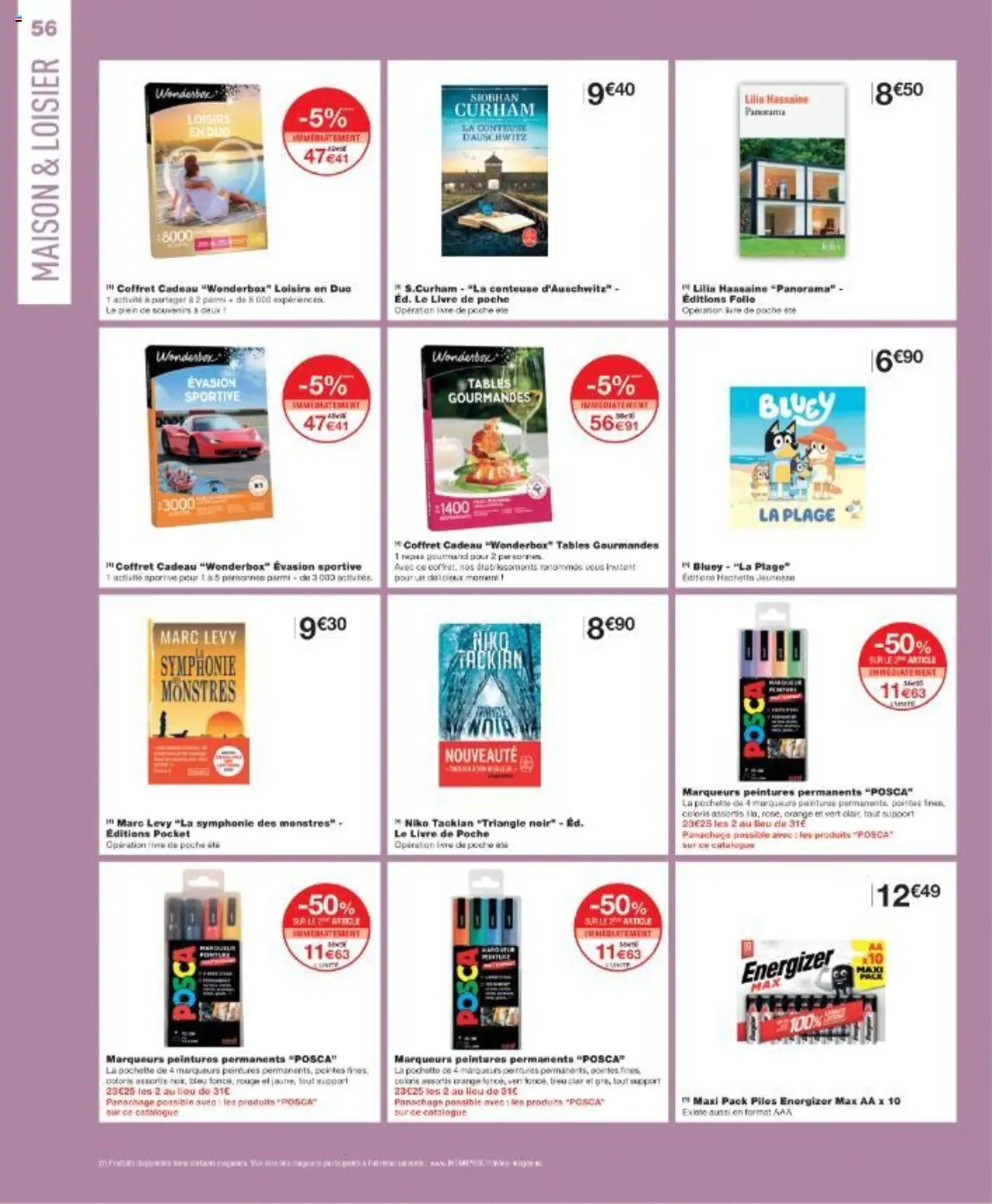  | Page: 56 | Produits: Orange, Piles, Livre
