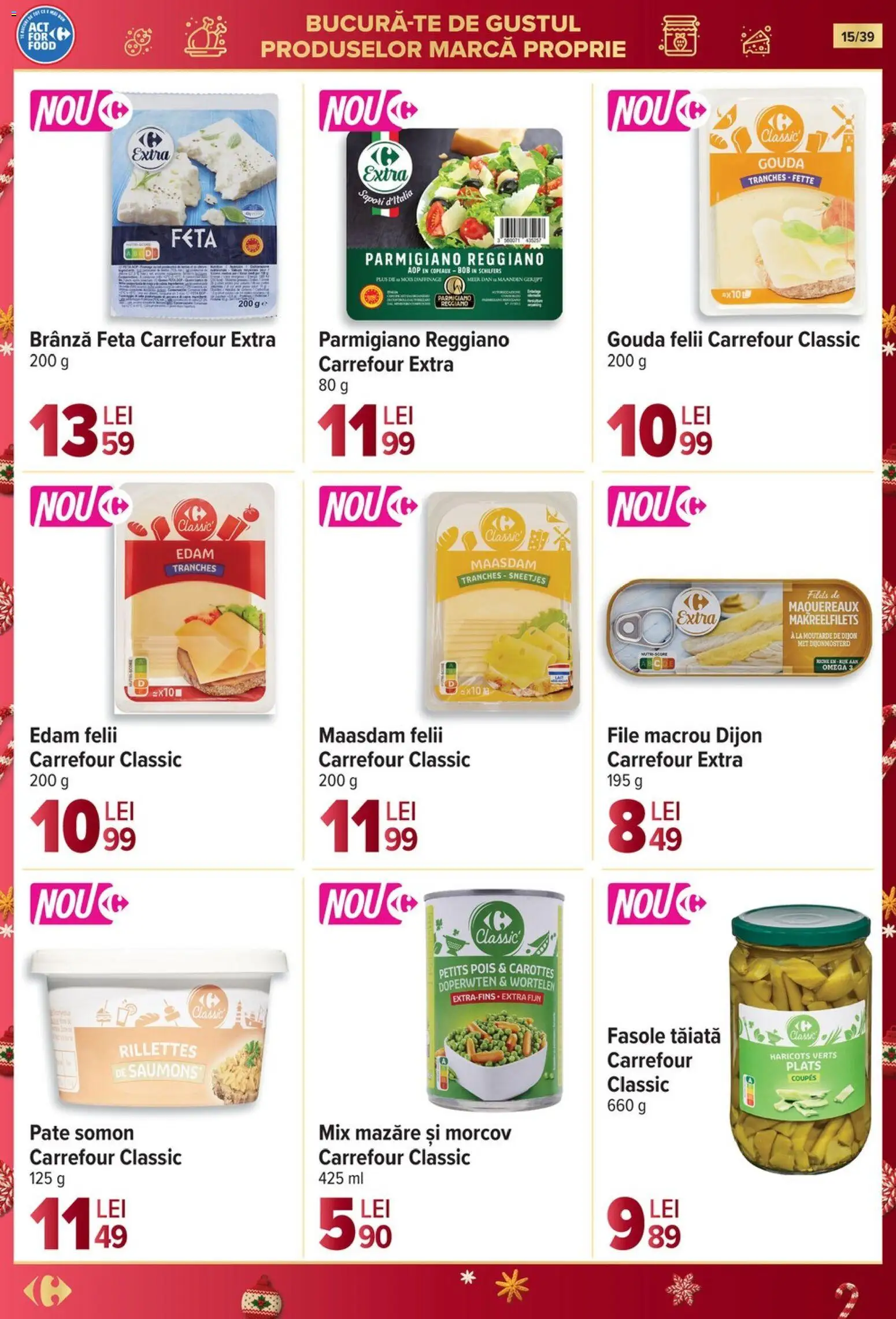 Noul catalog Carrefour – valabil de la 19.11.2025 | Pagină: 15 | Produse: Mazăre, Matériel de Street Workout, Pate, Brânză