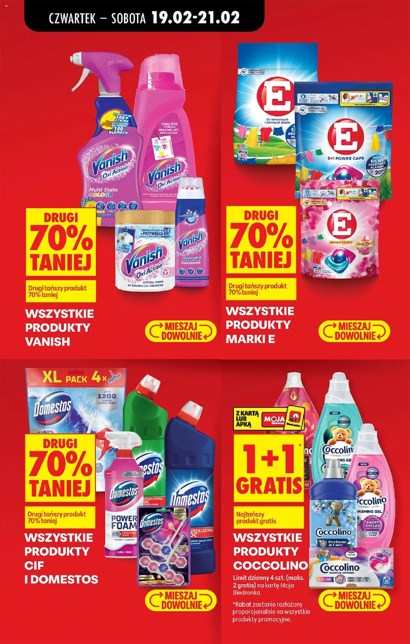 Biedronka Polsko leták - W tym tygodniu od 19.02.2026 | Strana: 21 | Produkty: Coccolino, Domestos, Vanish