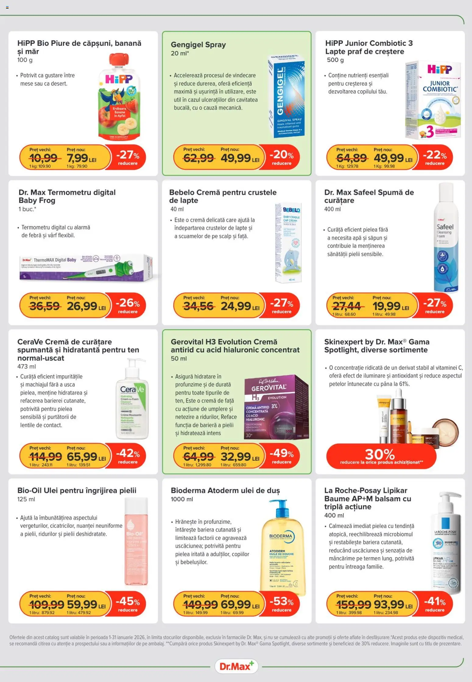 Noul catalog Dr.Max – valabil de la 01.01.2026 | Pagină: 7 | Produse: Şerit ödül, Termometru, Lapte, Apă