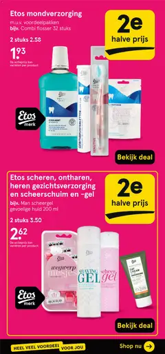 Etos scheren, ontharen, heren gezichtsverzorging en scheerschuim en -gel, bijv. Man scheergel gevoelige huid 200 ml - Voorbeeld van een folder van Etos, geldig van 27.10.2025 | Pagina: 26