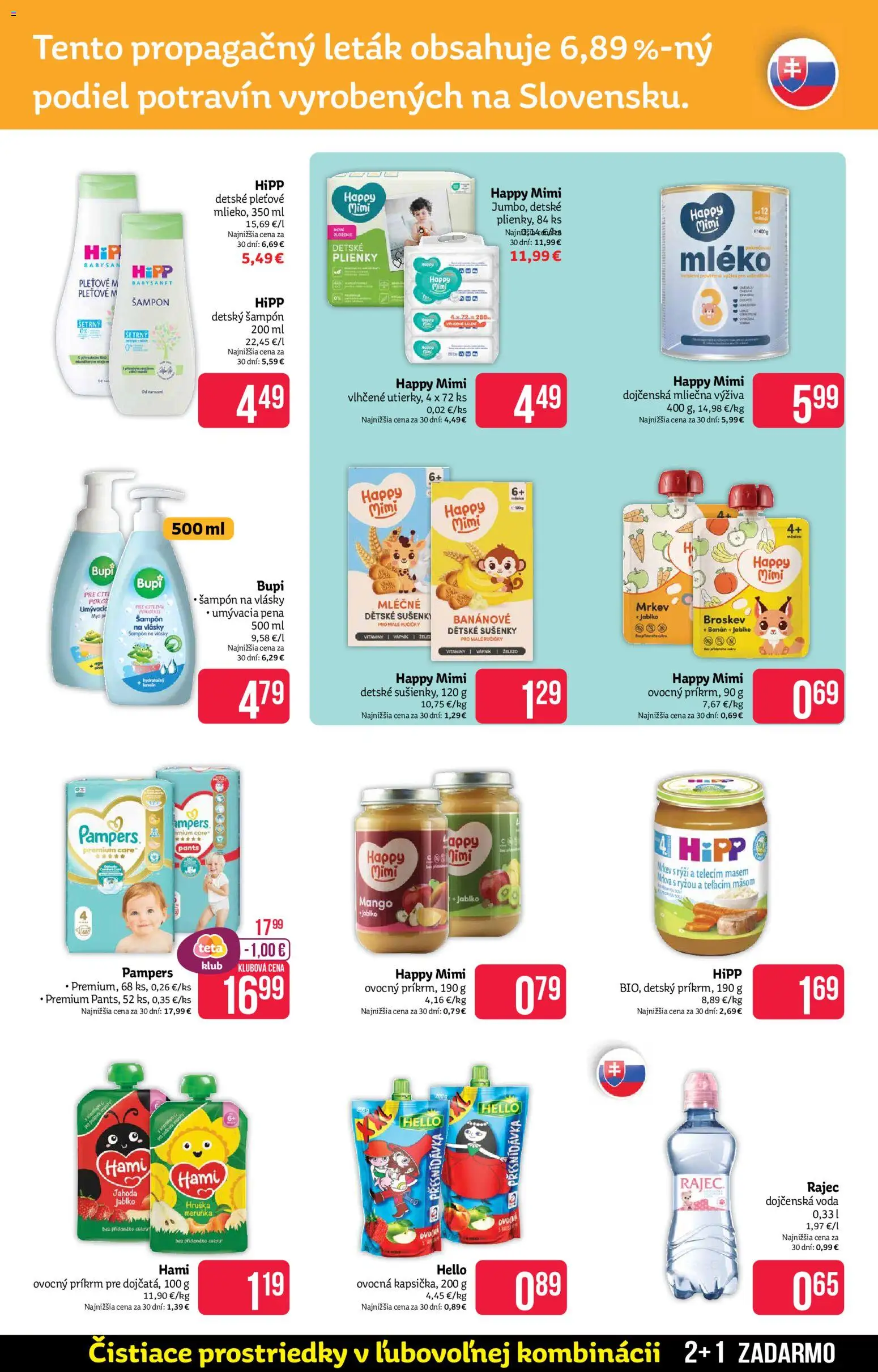 Nové Teta drogerie akcie – leták je platný od 30.03.2026 | Strana: 9 | Produkty: Rajec, Šampón, Voda, Mango