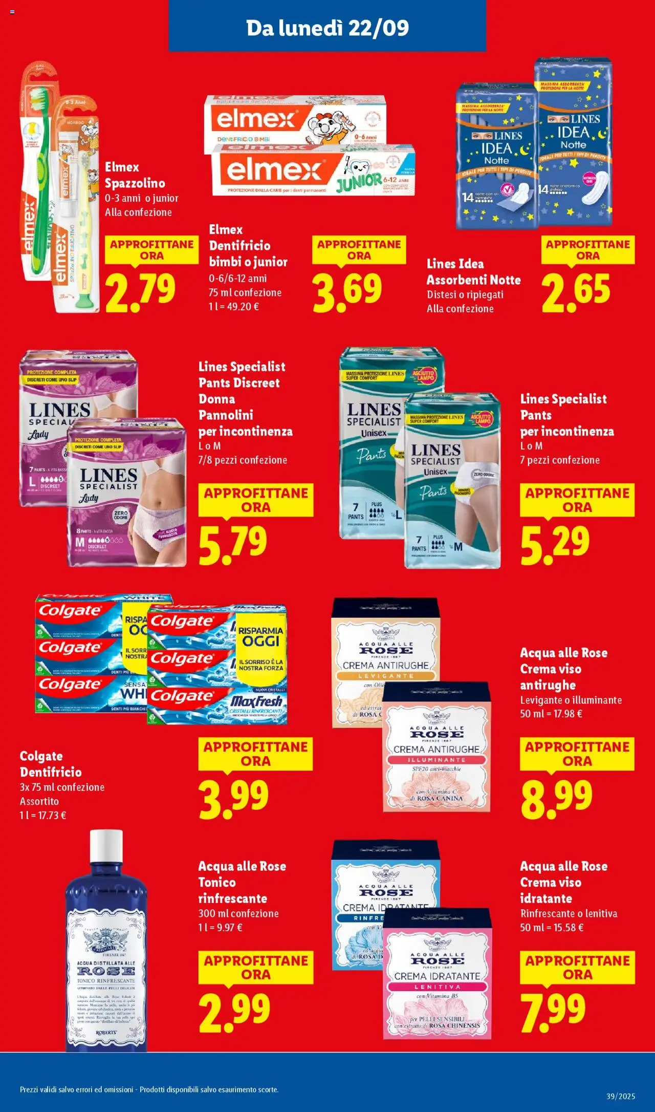 Volantino Lidl del 22.09.2025 | Pagina: 21 | Prodotti: Illuminante, Spazzolino, Slip, Acqua