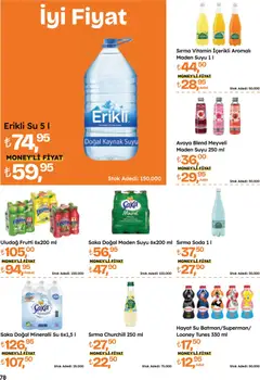 16.04.2026 tarihinden itibaren geçerli olan Migros kataloğu önizlemesi | Sayfa: 78 | Ürünler: Su, Soda, Maden suyu