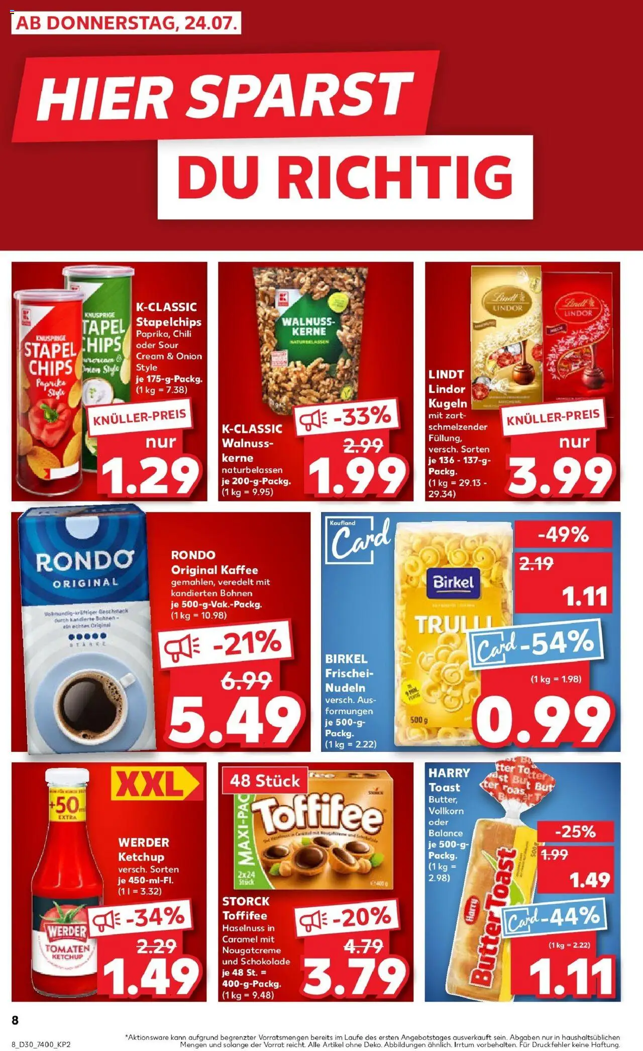 Kaufland prospekt Weißwasser	 - gültig ab dem 27.07.2025 | Seite: 23 | Produkte: Butter, Toast, Chili, Nudeln