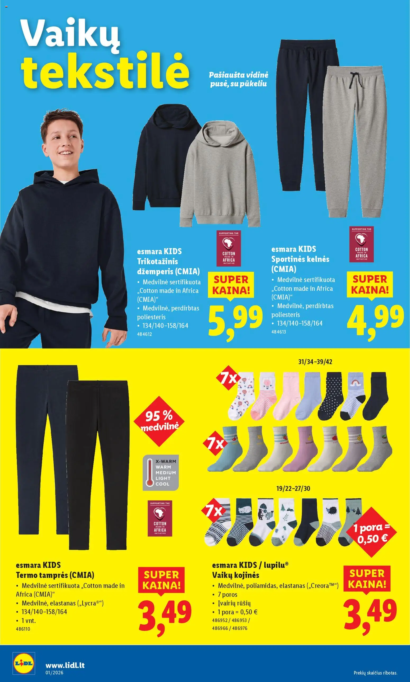LIDL akcijos nuo 29.12.2025 | Puslapis: 30 | Prekių: Sportinės kelnės, Džemperis, Kojinės, Tamprės